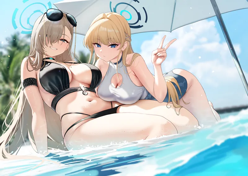 Thumbnail Summer Asuna and Toki [Blue Archive] by A_MASSIVE_PERVERT | ecchi