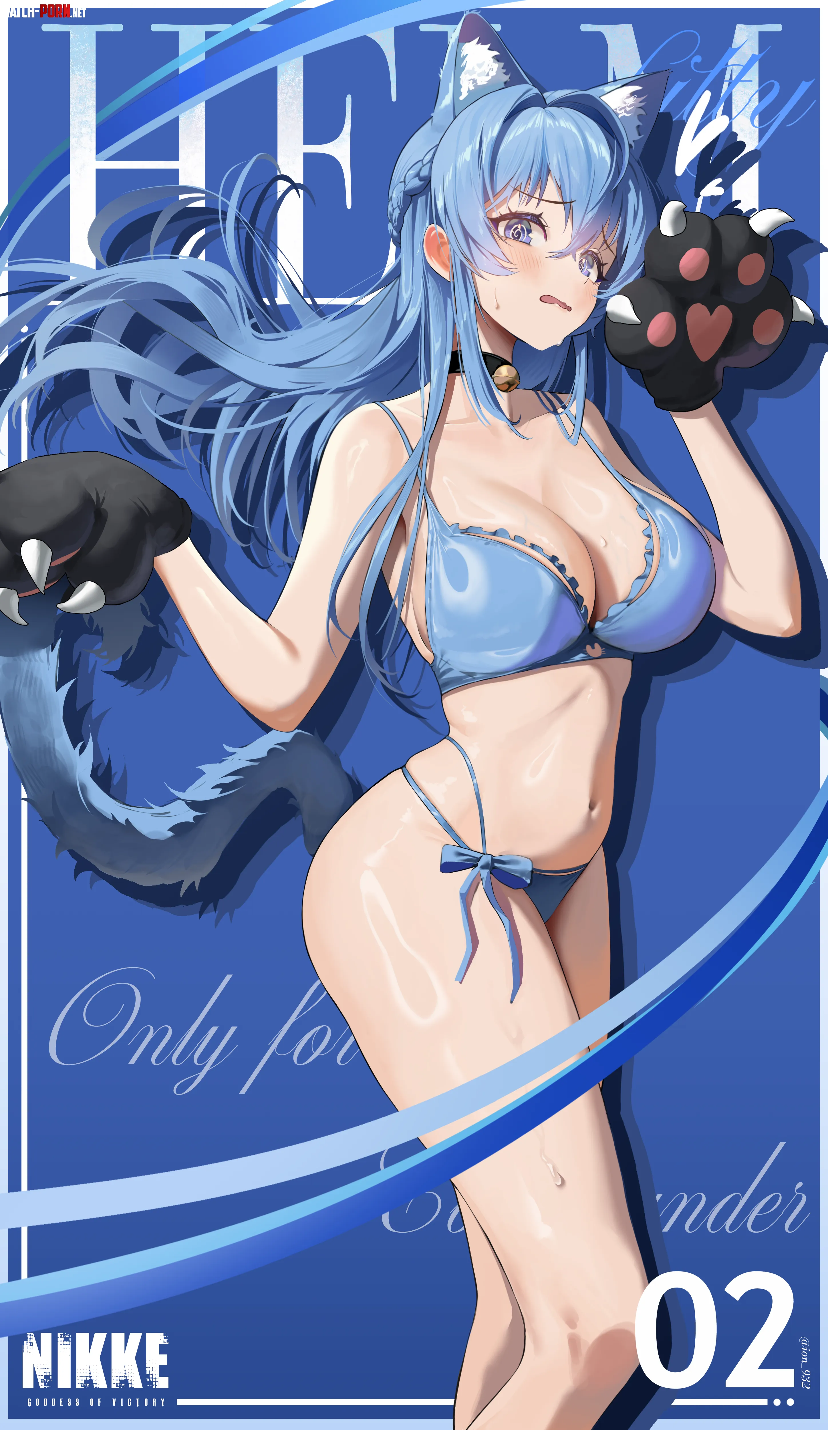 Helm in blue bikini with neko ears and tail (ion_932) by elegantloveglimmer
