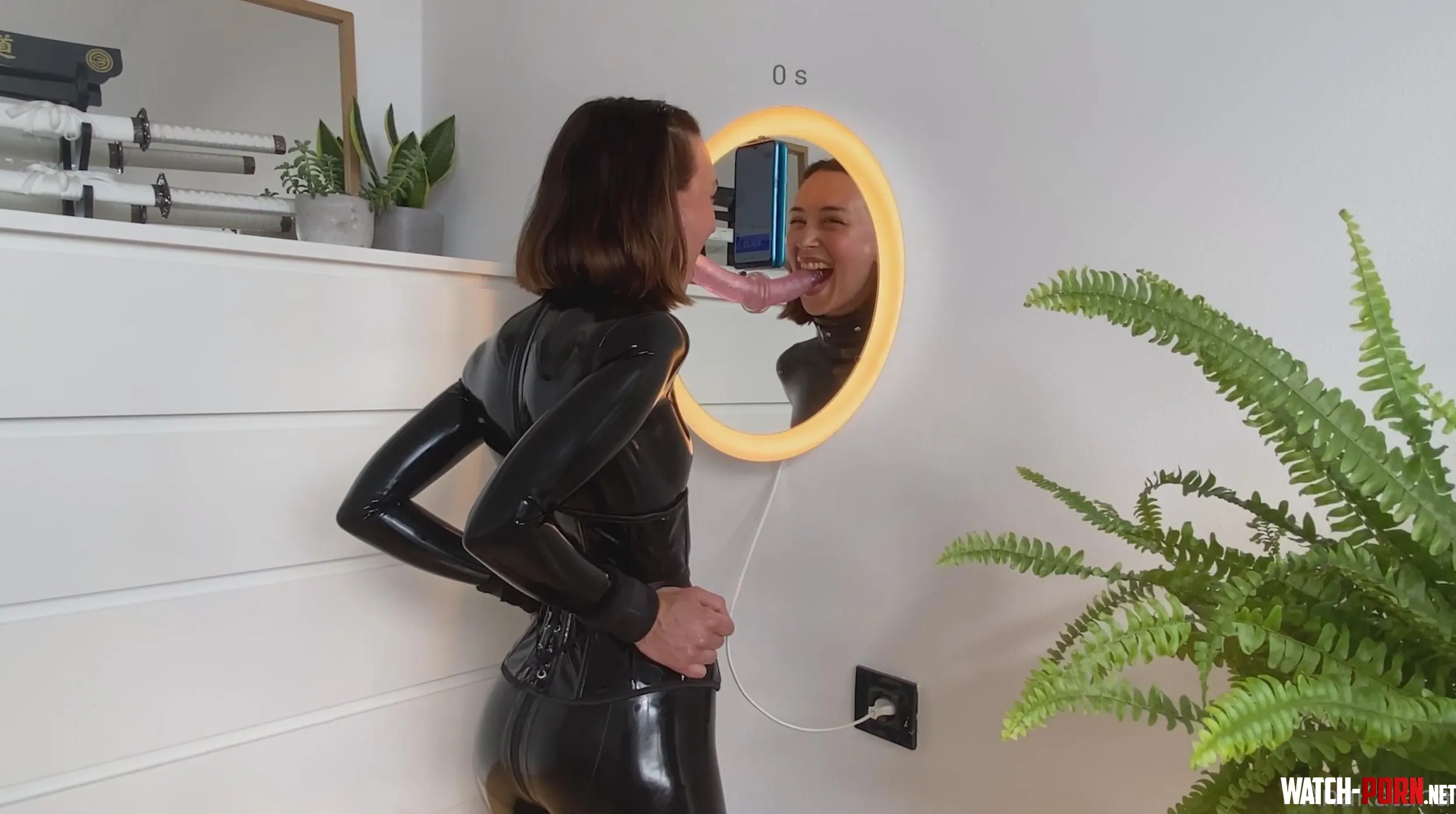 Fun throat training set up for a shiny girl by Ana-Katana