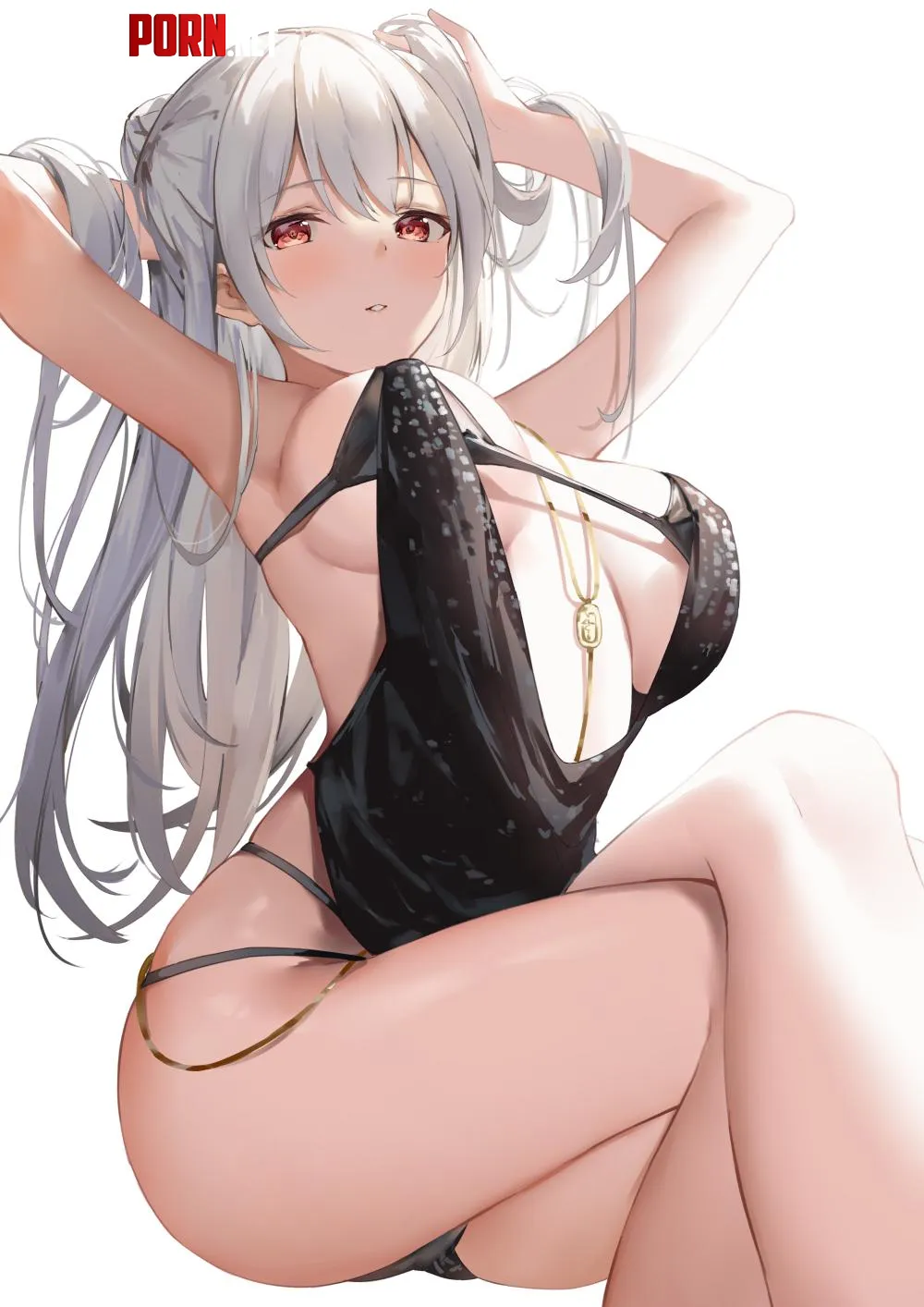 Silver Hair Milf in a Dress [original] by Zewen_Senpai