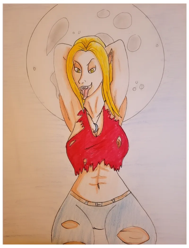 Thumbnail Sam the wolf girl by StrovaArt822