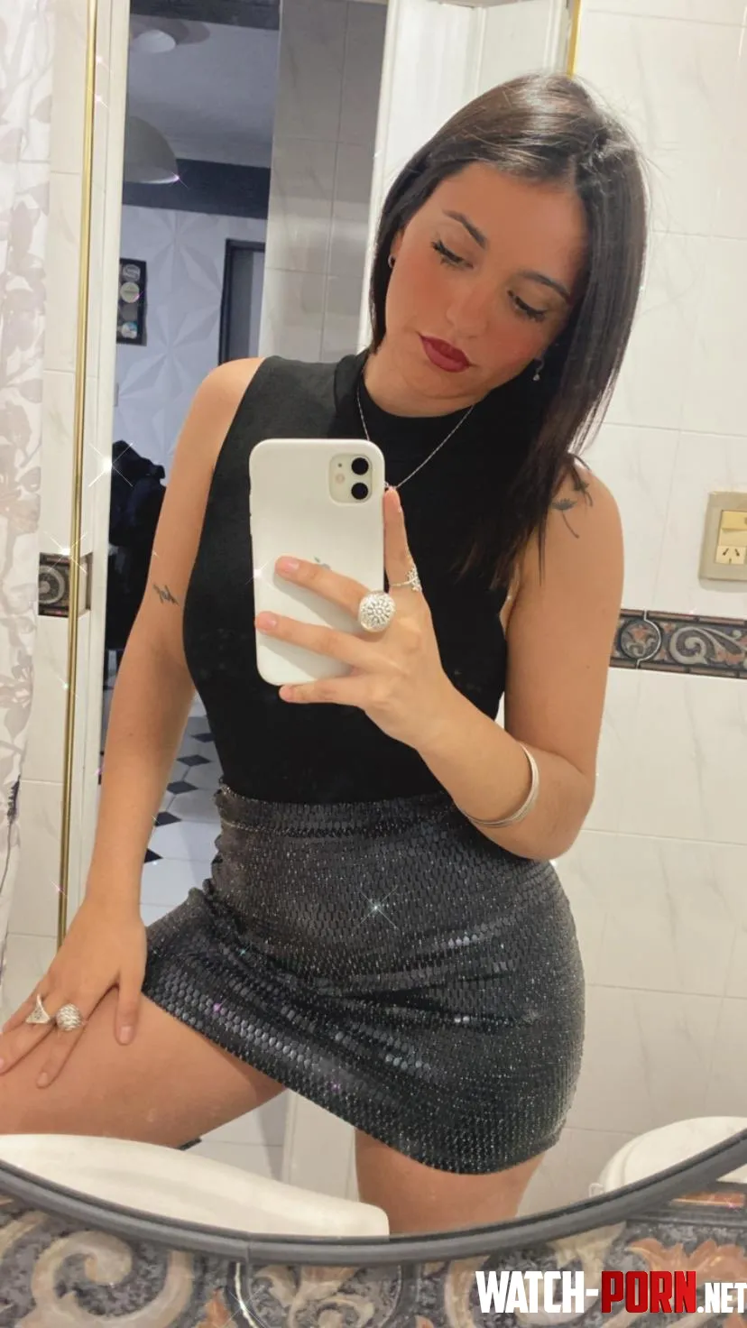 I love my black glitter miniskirt by pinkloviing