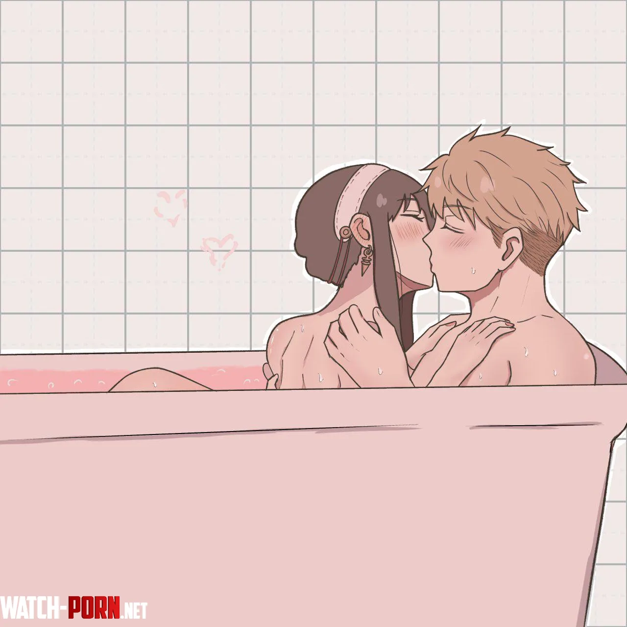 Loid and Yor Bath Kiss [Spy x Family] (MingMingArt) by A_MASSIVE_PERVERT