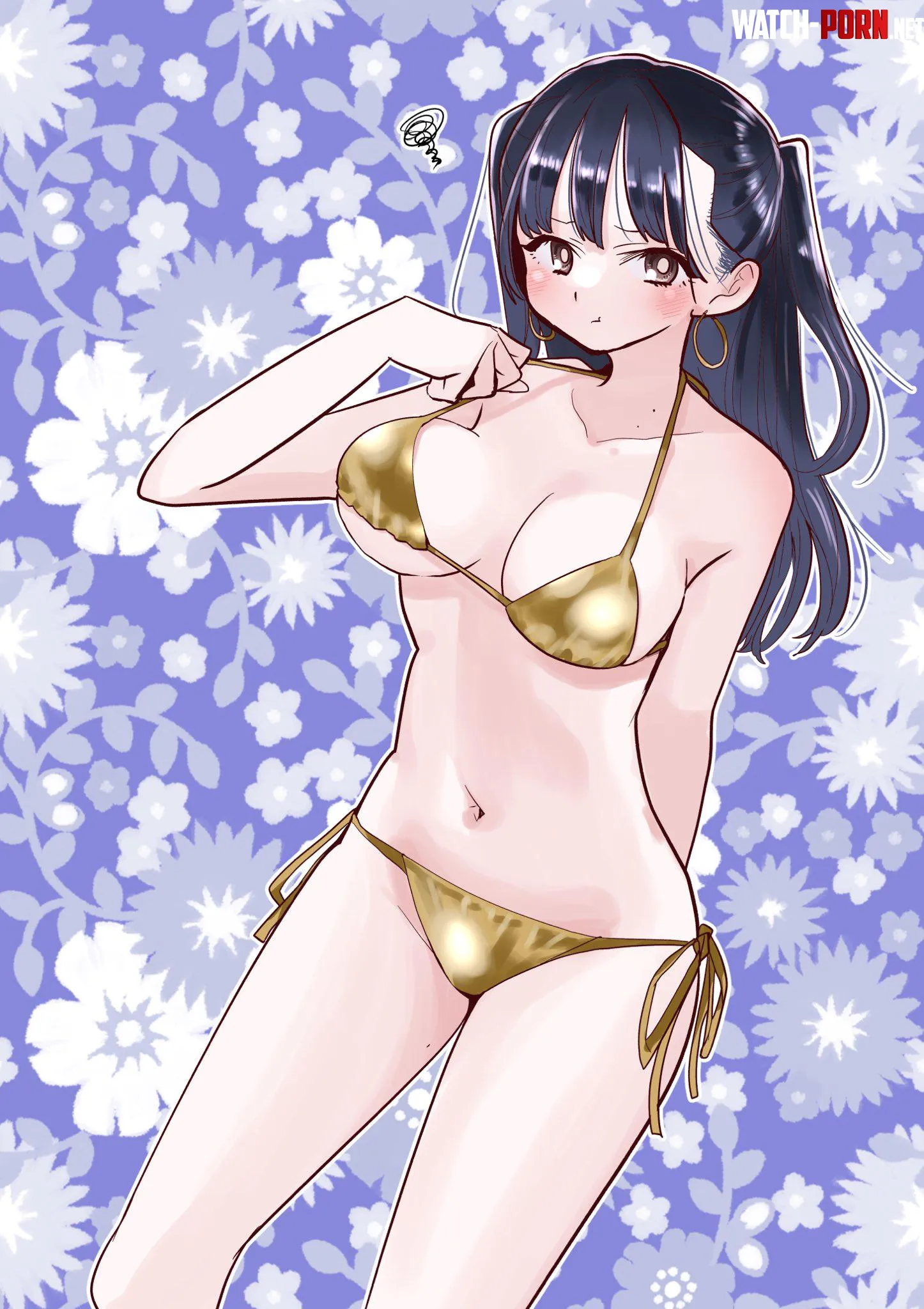 Anna Yamada Pouting In Her Golden Bikini [Dangers In My Heart] by Csxc