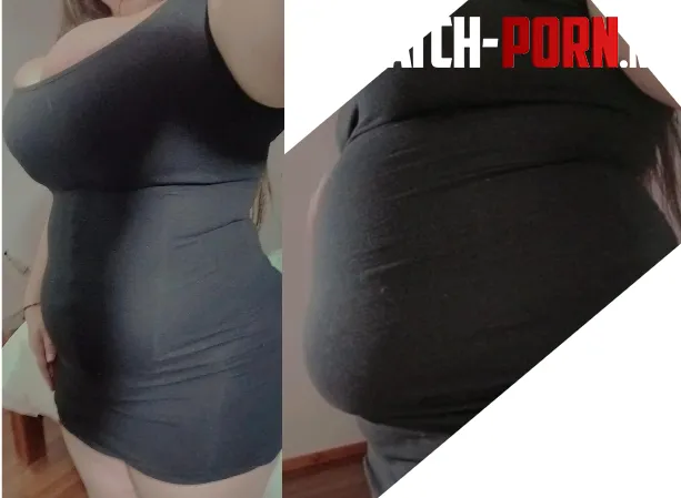 A before and after photo I took after stuffing myself with pizza, a hamburger, and a lot of soda. by Formal_Beautiful_471