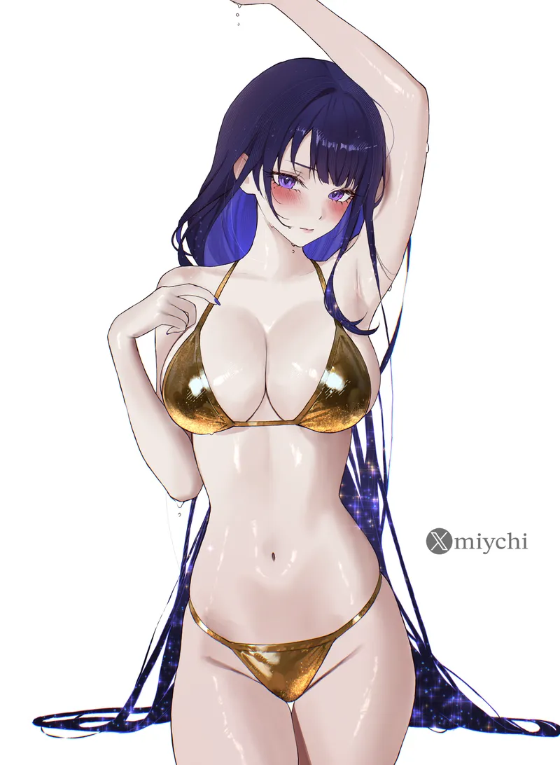 Thumbnail Elegantloveglimmer Shines Light on Raiden in Gold Bikini [Genshin Impact]