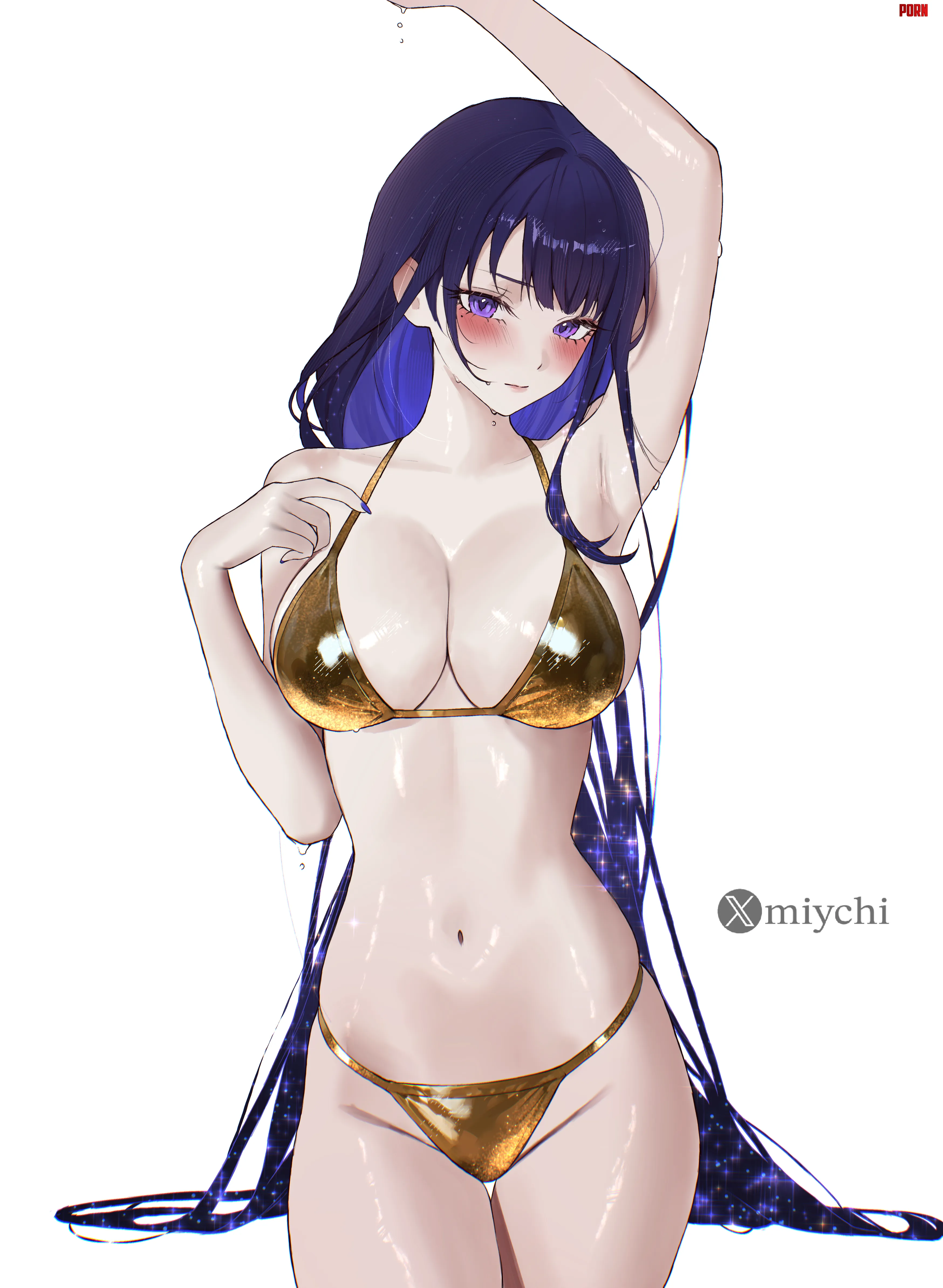 Raiden desirable in gold bikini (miychi) [Genshin Impact] by elegantloveglimmer