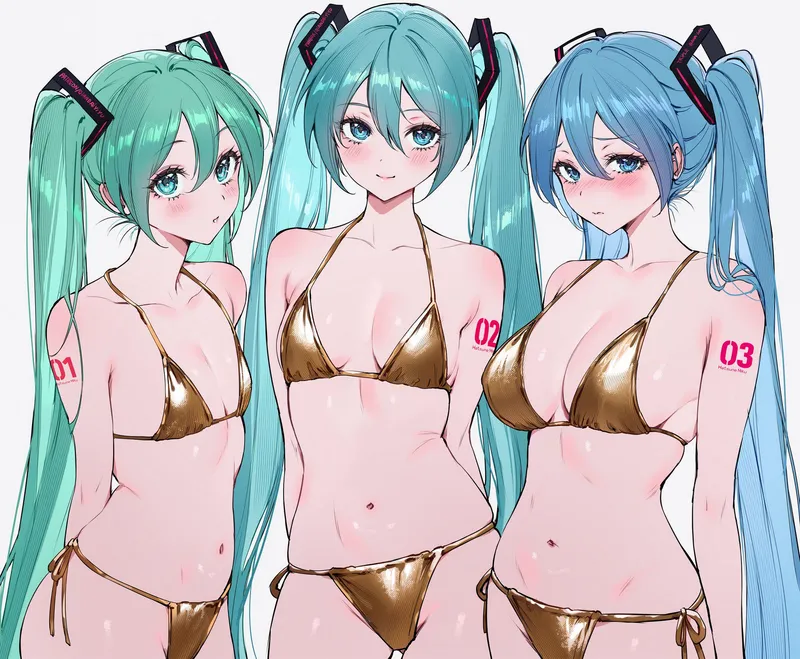 Thumbnail xSaviour_N Presents Three Mikus [Vocaloid] in pantsu