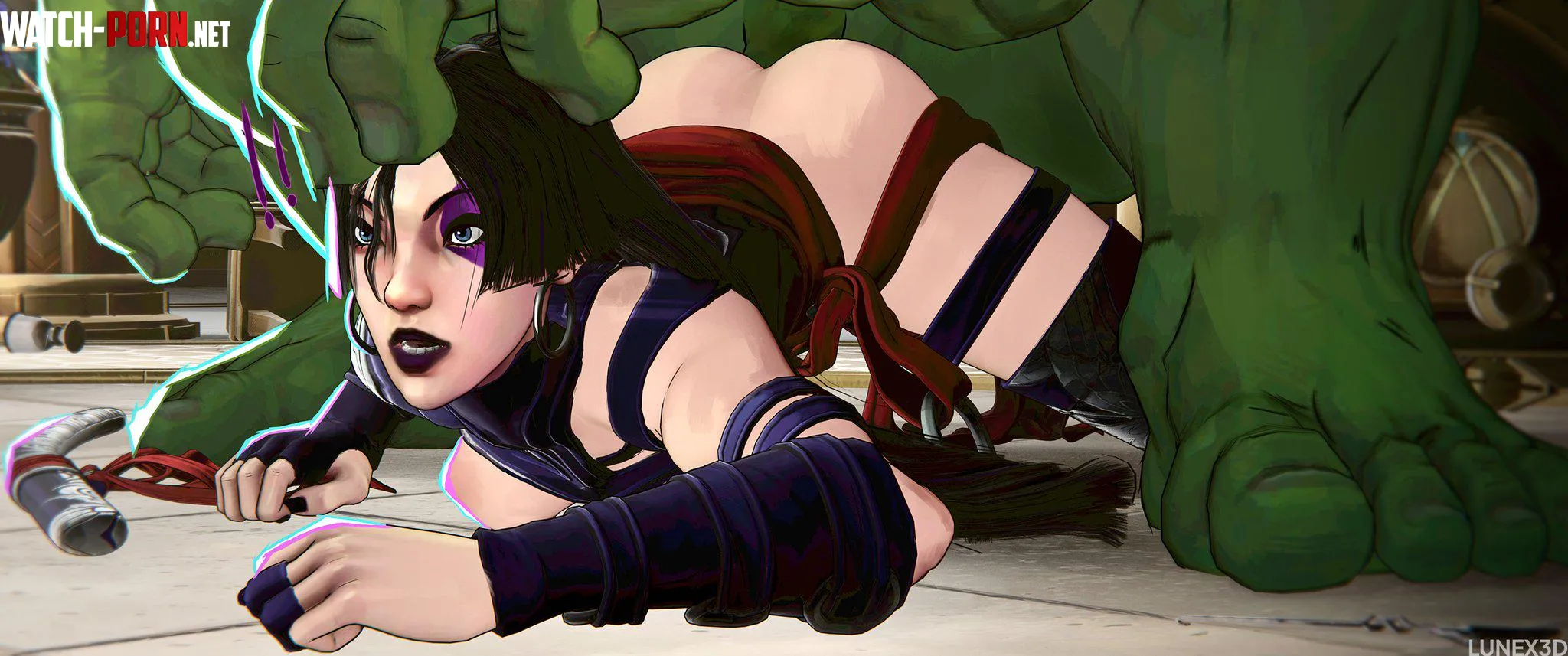 Psylocke - Pounced on by the Hulk (LuneX3D) [Marvel Rivals] by EroMestre