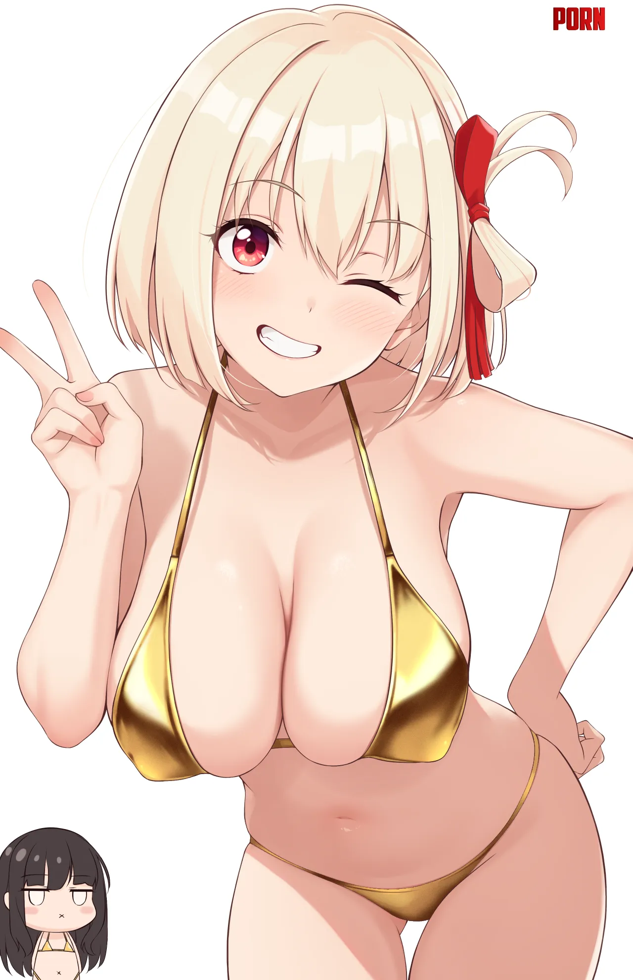 Gold Bikini Chisato [Lycoris Recoil] by A_MASSIVE_PERVERT
