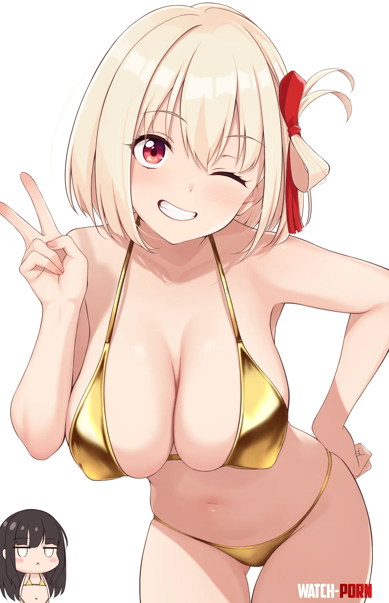 Gold Bikini Chisato [Lycoris Recoil] by A_MASSIVE_PERVERT