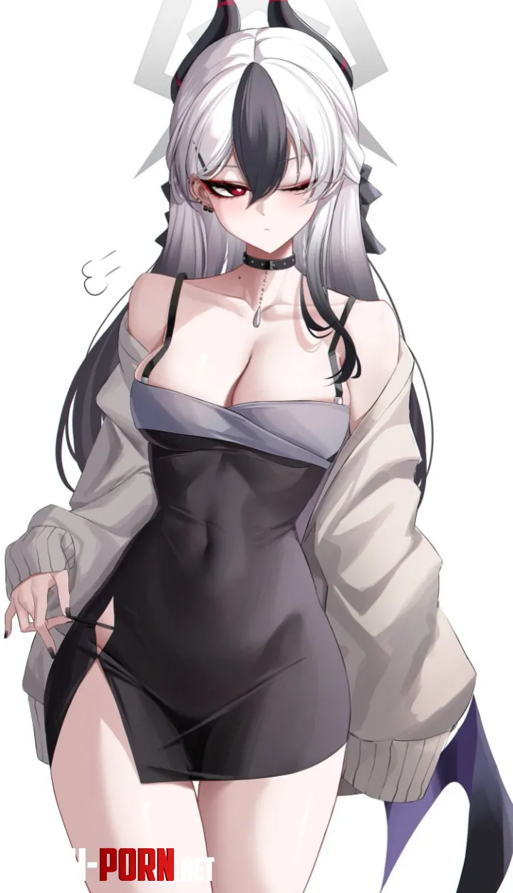 Onikata Kayoko Black & detail Grey Dress [Blue Archive] by angel-goon-studio