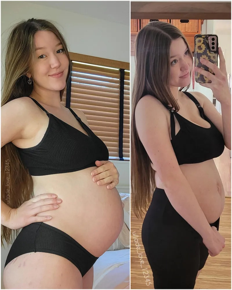 Thumbnail jade_love_12345: Comparing 9 Months Pregnant to Postpartum