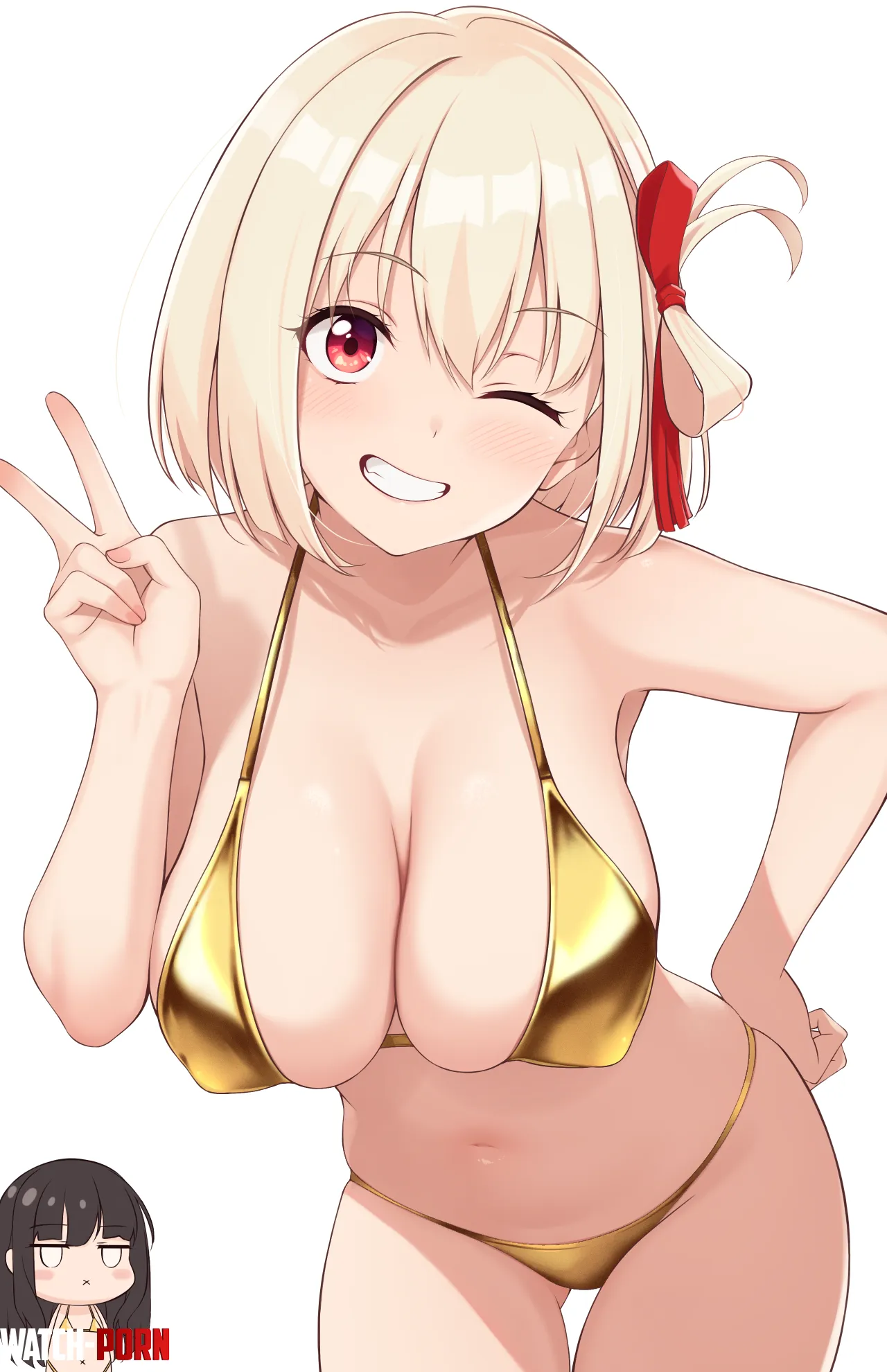Gold Bikini Chisato [Lycoris Recoil] by A_MASSIVE_PERVERT