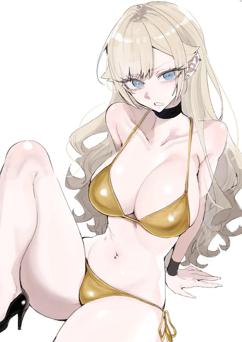 Thumbnail Faoovo Presents a Golden Bikini Model in Thighdeology Art