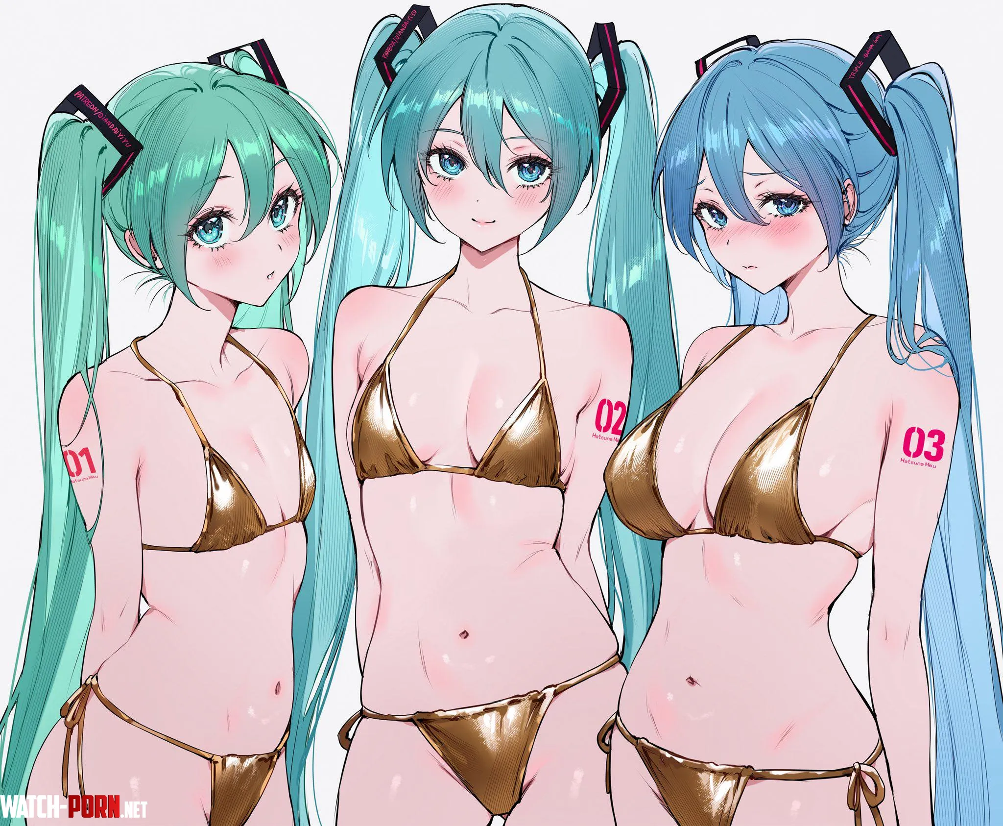Three Mikus [Vocaloid] by xSaviour_N