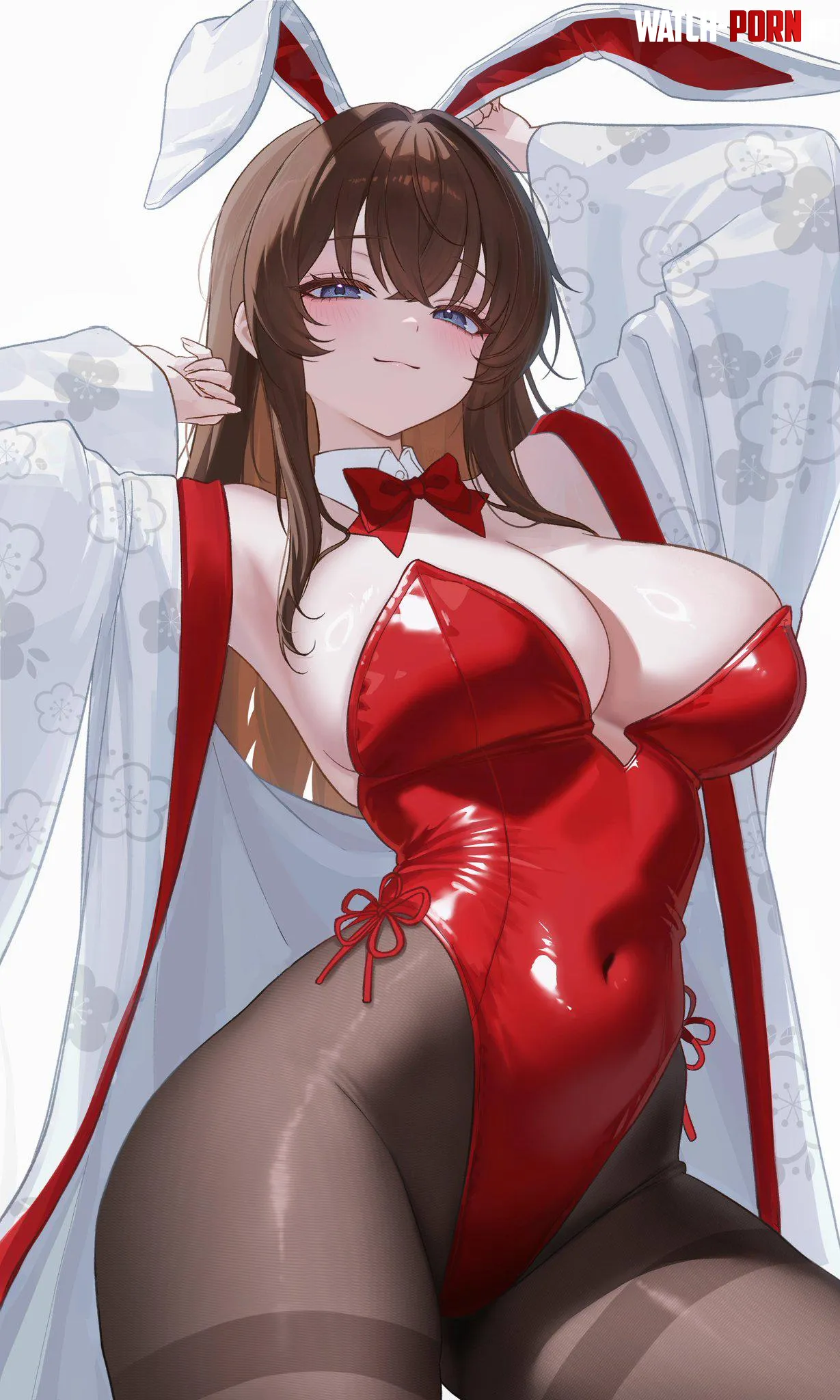 Showing her fancy red bunny outfit by marxsander2016