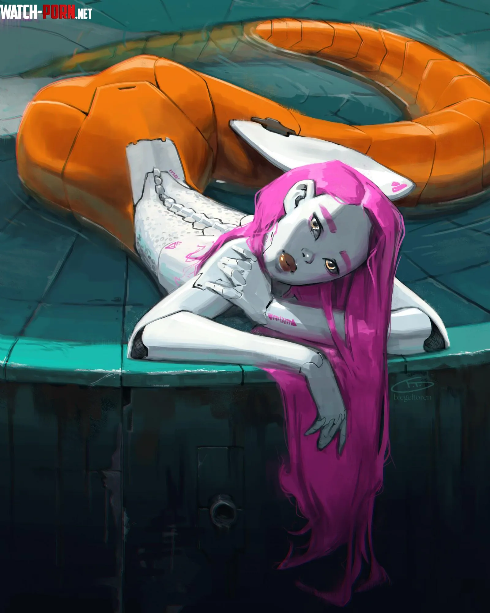 Aetna, android mermaid (biegeltoren) by Lusty_Commissar