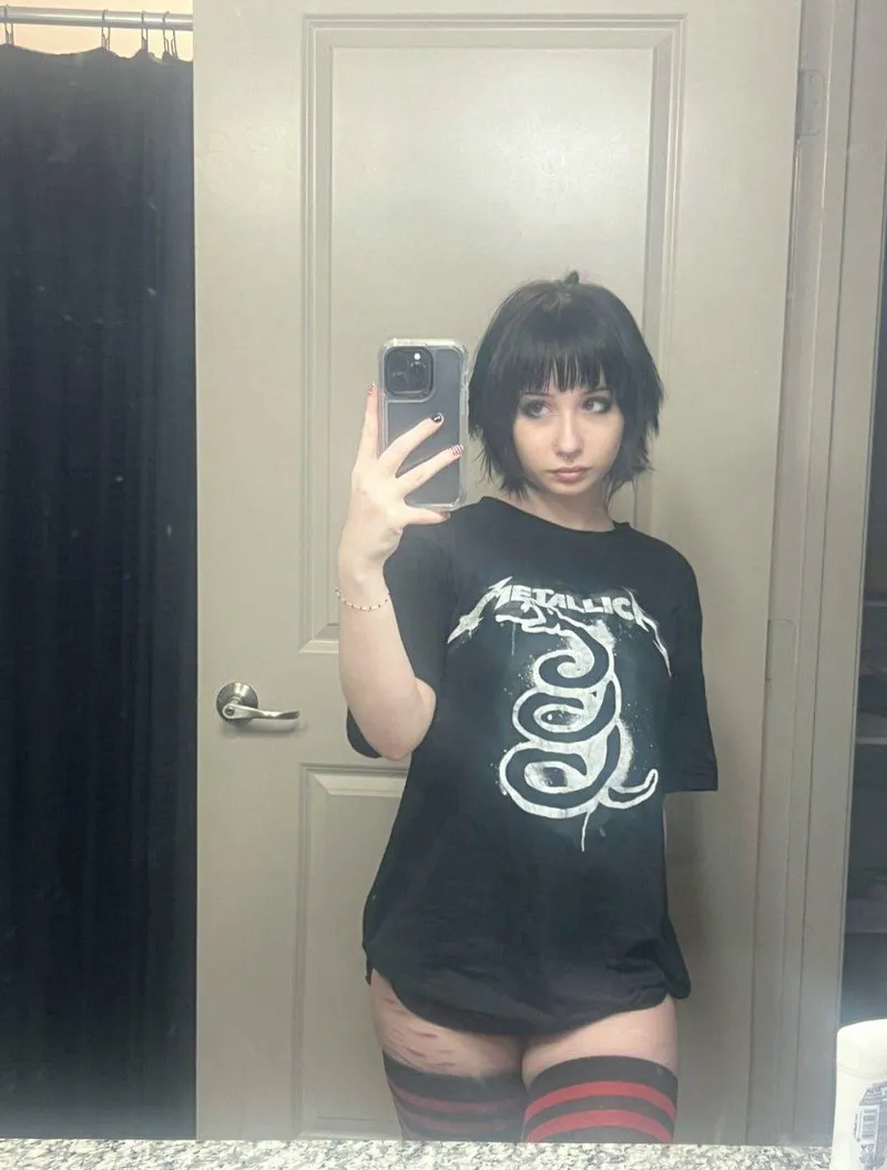 Thumbnail DefeatTheL0w: Rebel Aesthetics: The Hot Girl Fit Featuring Band T-Shirts and Panties