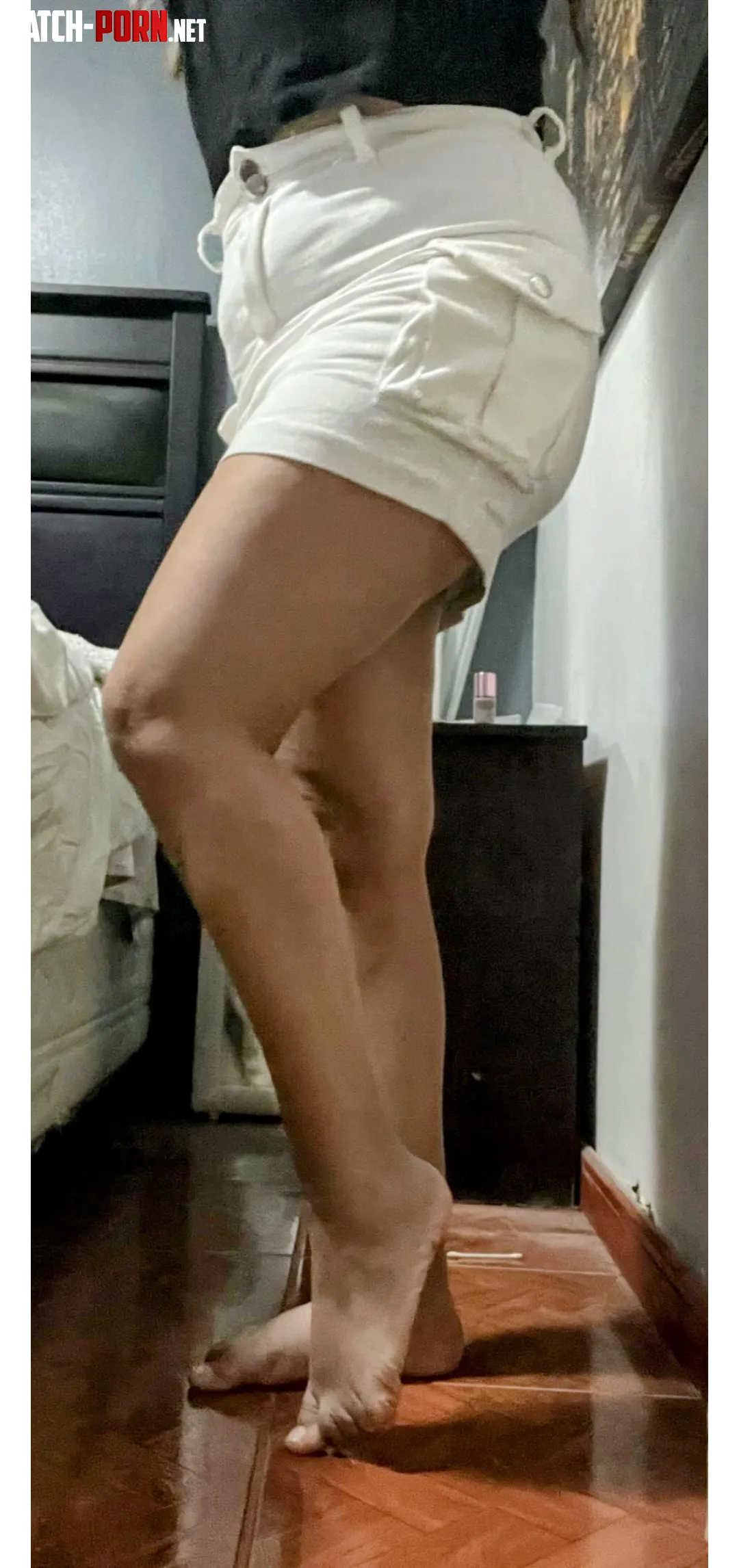 Tiny Latina in a white miniskirt with bare feet. by CatalinaBustamante
