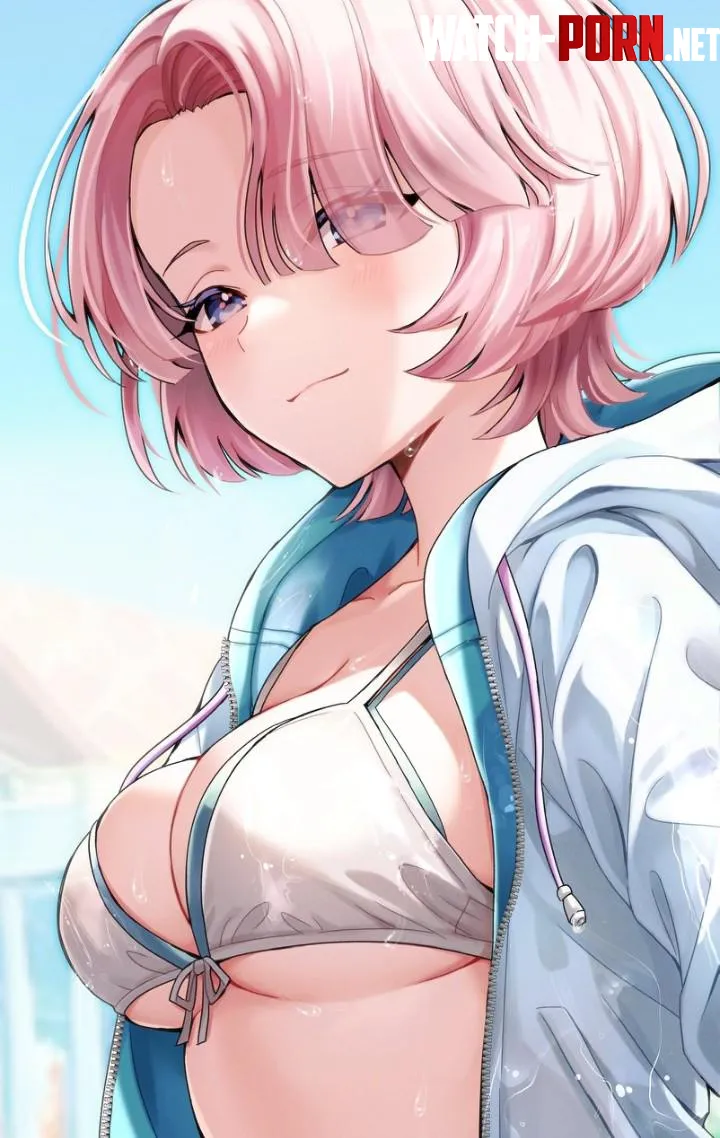 Arimura Mao Swimming Pool Day [Gakuen Idolmaster] by angel-goon-studio