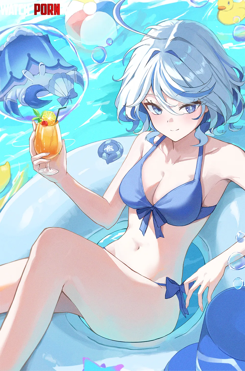 Furina Enjoying a Drink [Genshin Impact] by A_MASSIVE_PERVERT