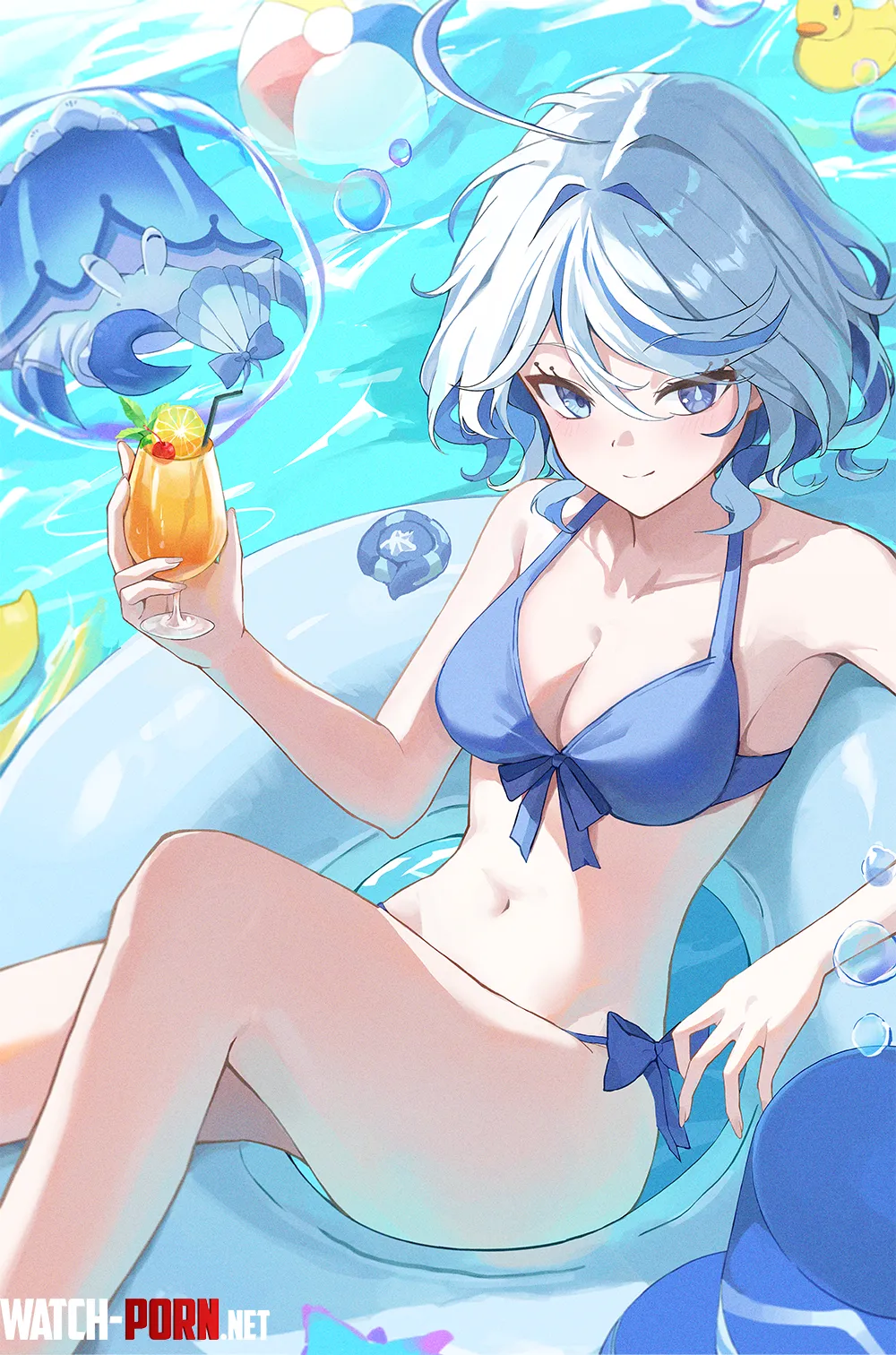 Furina Enjoying a Drink [Genshin Impact] by A_MASSIVE_PERVERT
