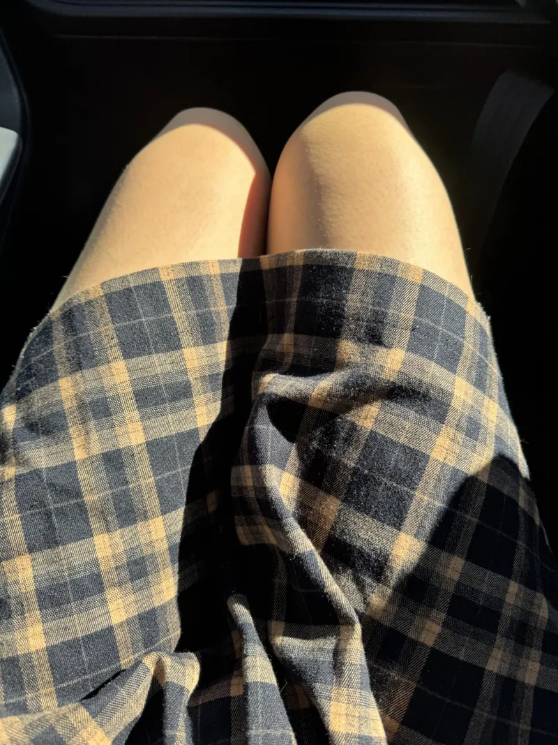 Thumbnail nobodyknowsme9's Flirty Style: Plaid Skirt and Thighs Captured