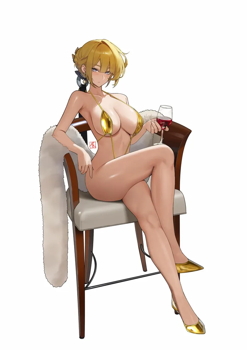 Thumbnail Swimsuit Hentai: Evelyn Chevalier's Tempting Poolside Charm