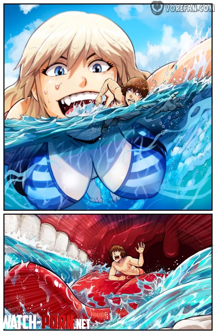 {image} Swallowed Up by the Sea? (Hmage) [giantess, oral vore, sizeplay vore] by Cezar_Nix