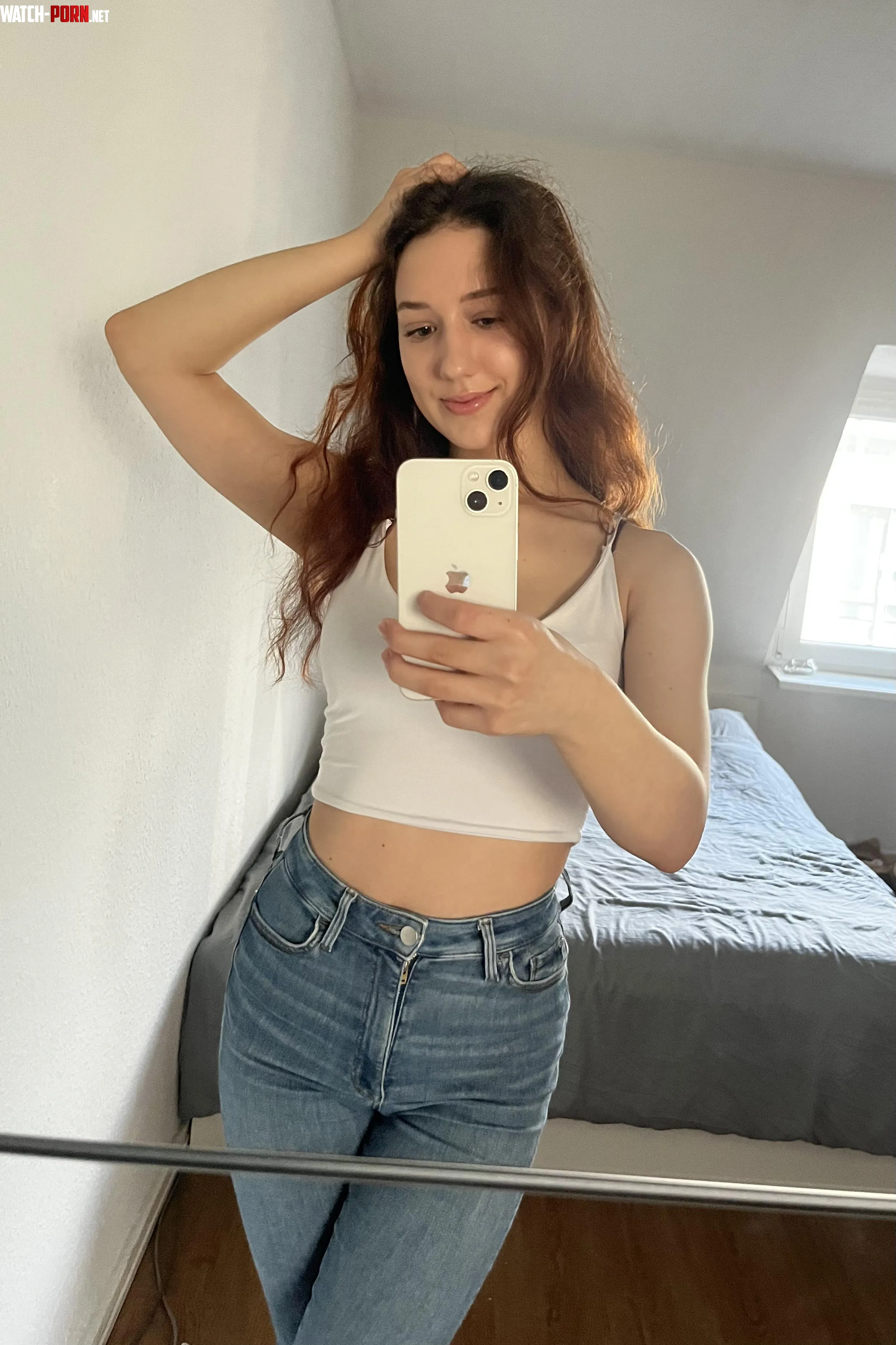 Just casual outfit with white crop top by PetiteTeaa0