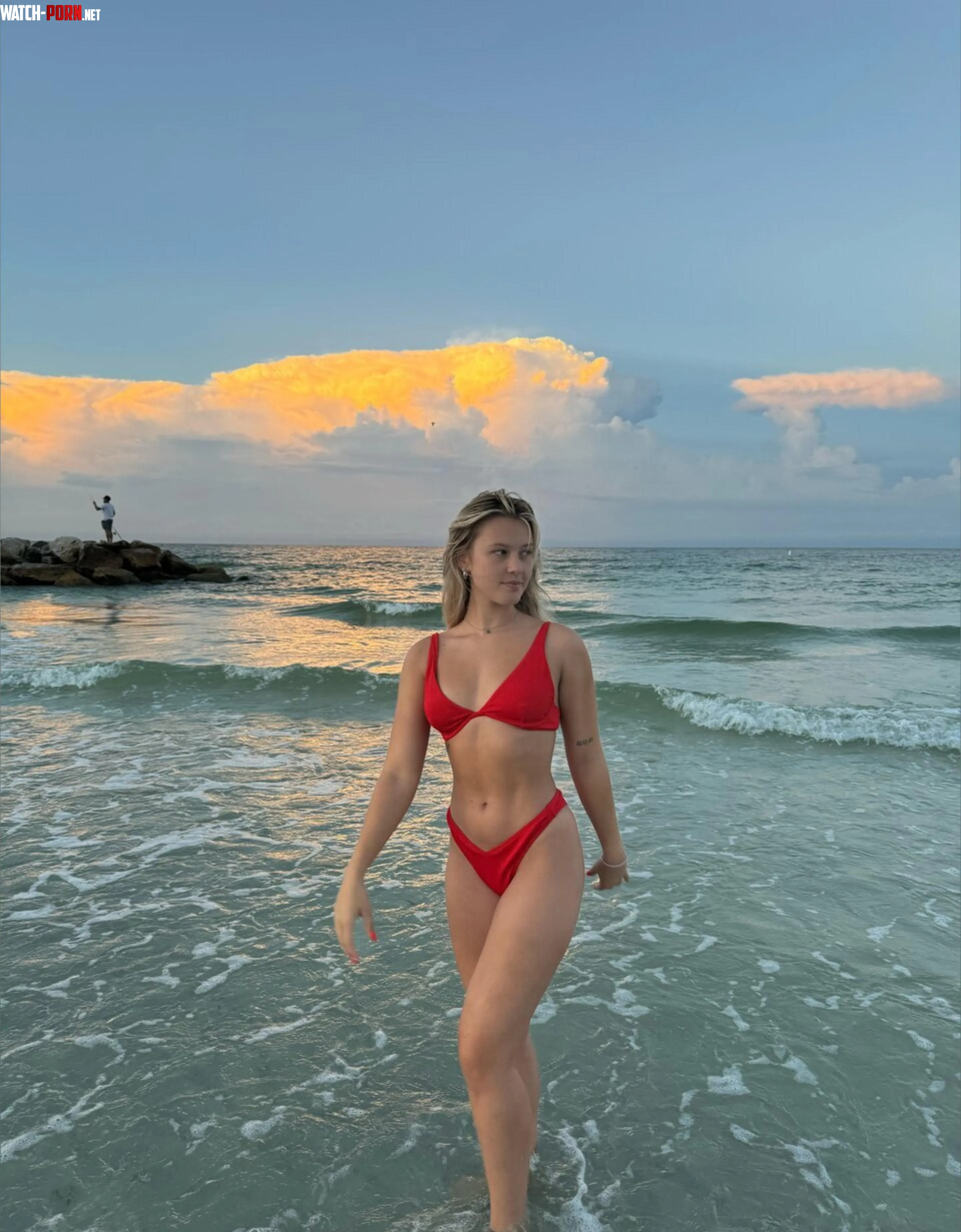Catching sunrays in my red bikini by BrandeeKania