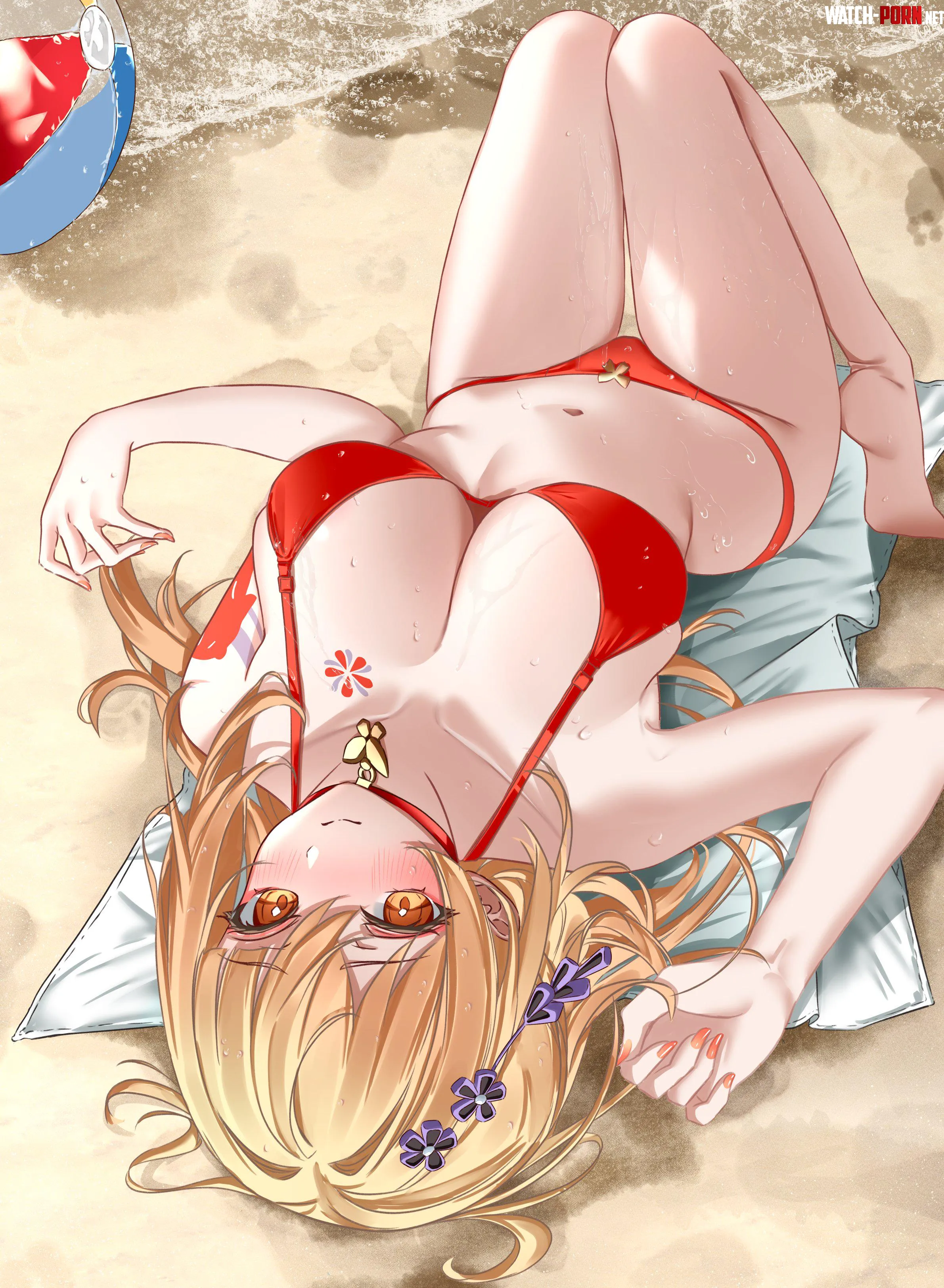 Yoimiya at the beach [Genshin Impact] by xSaviour_N