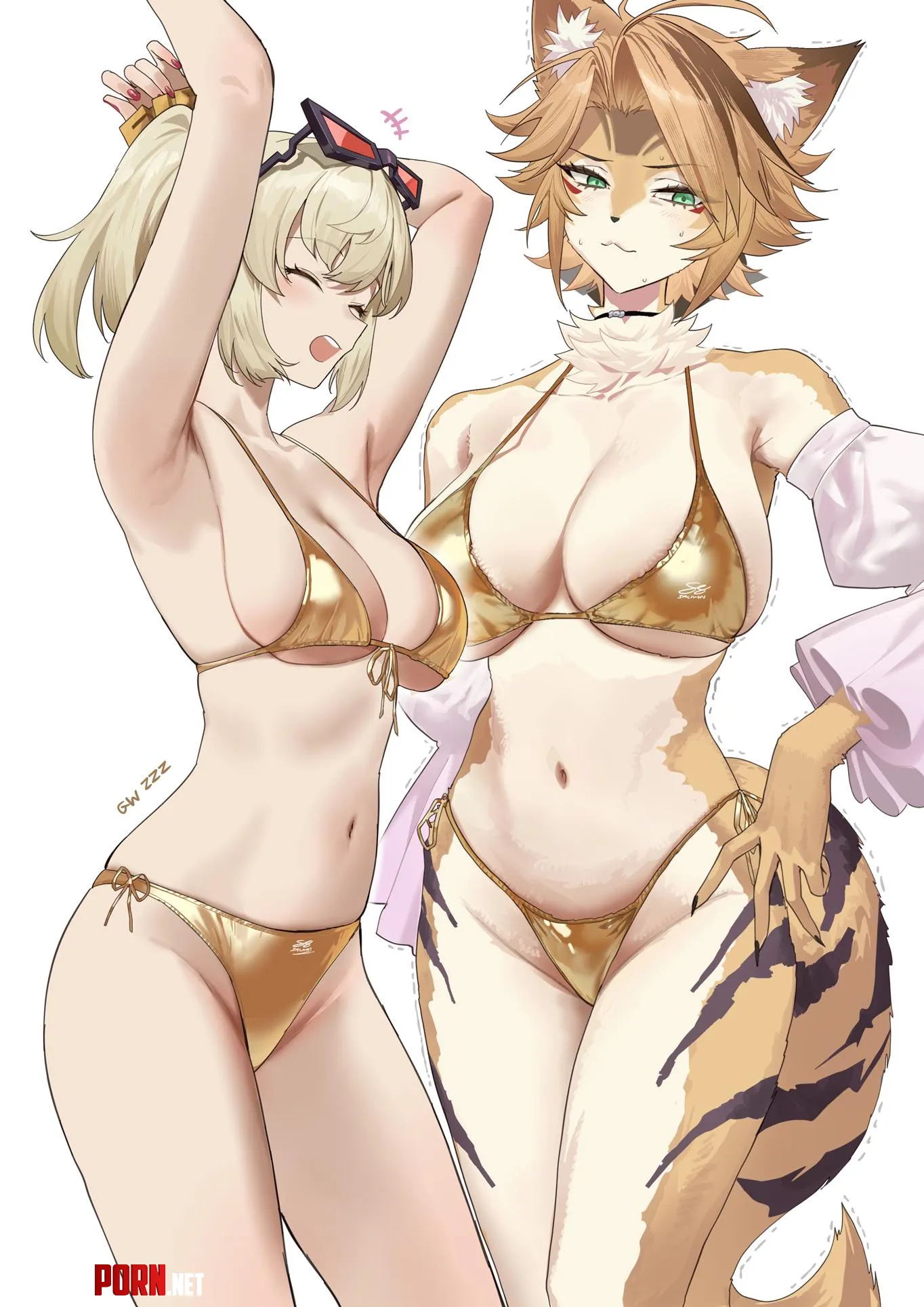 Golden Burnice and Pulchra [Zenless Zone Zero] by A_MASSIVE_PERVERT