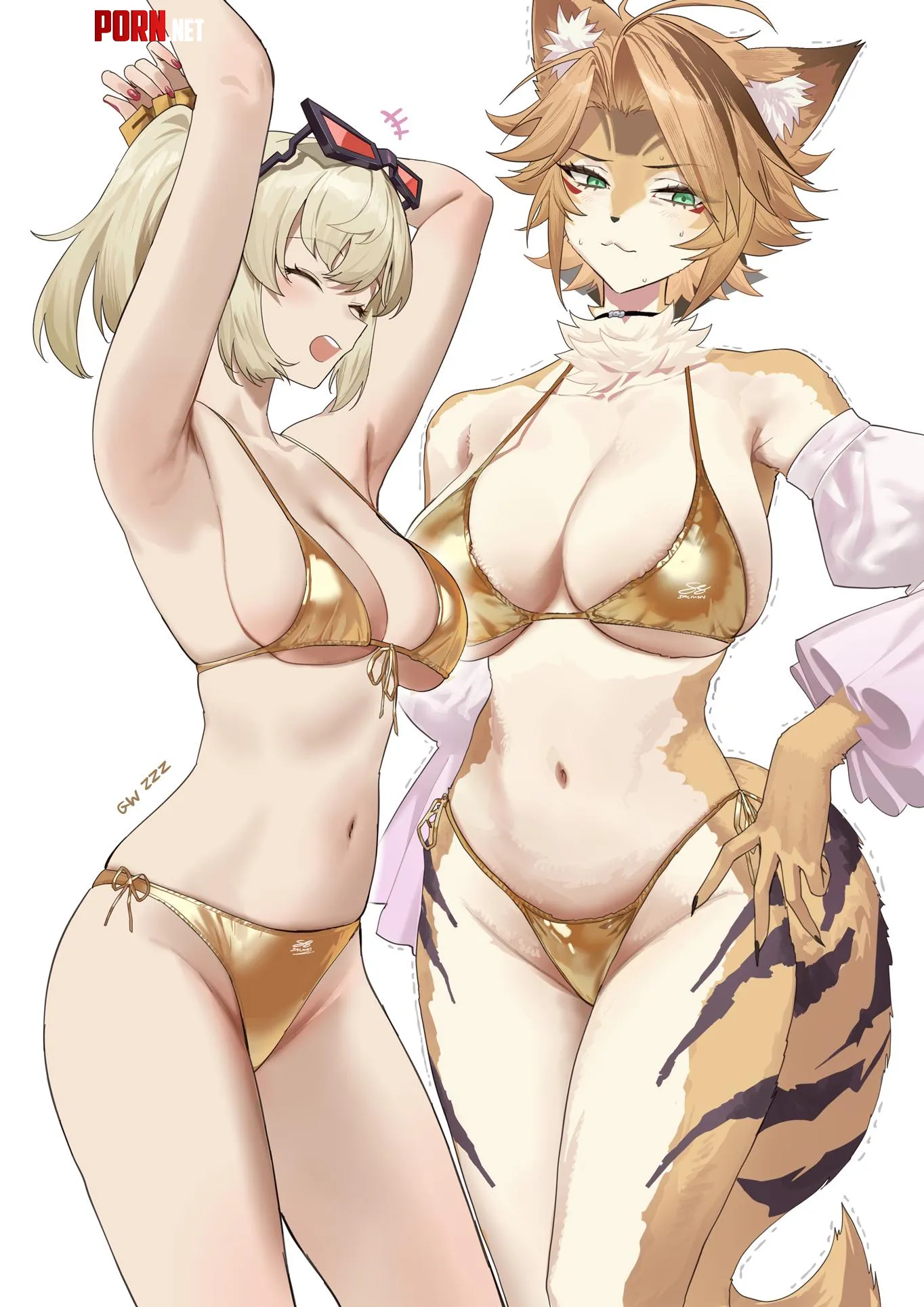 Golden Burnice and Pulchra [Zenless Zone Zero] by A_MASSIVE_PERVERT