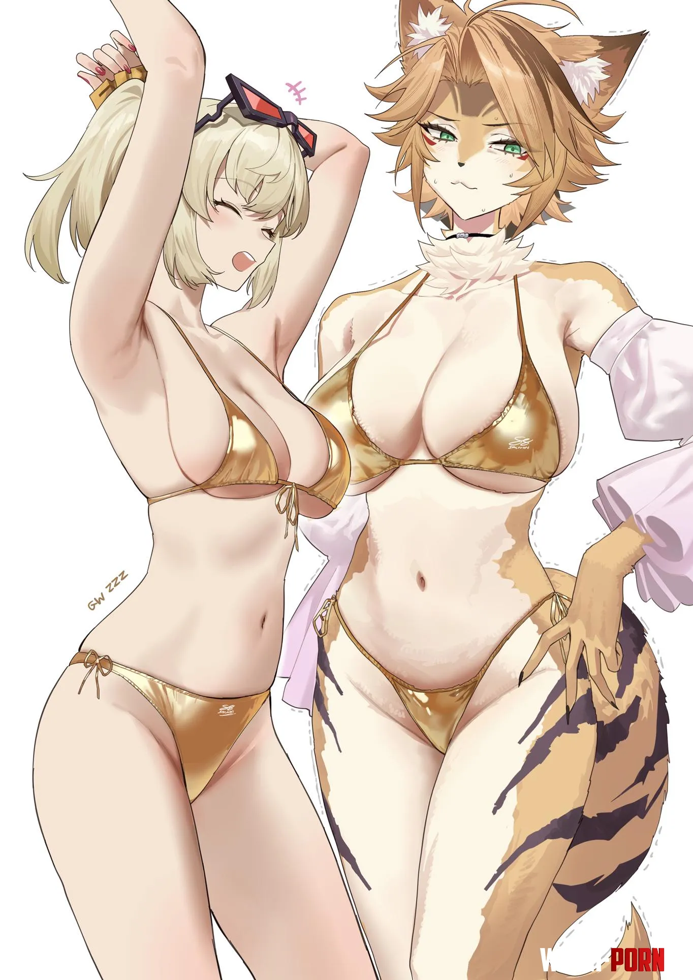 Golden Burnice and Pulchra [Zenless Zone Zero] by A_MASSIVE_PERVERT