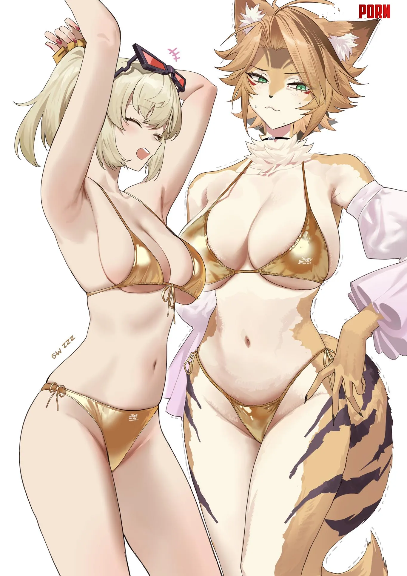 Golden Burnice and Pulchra [Zenless Zone Zero] by A_MASSIVE_PERVERT