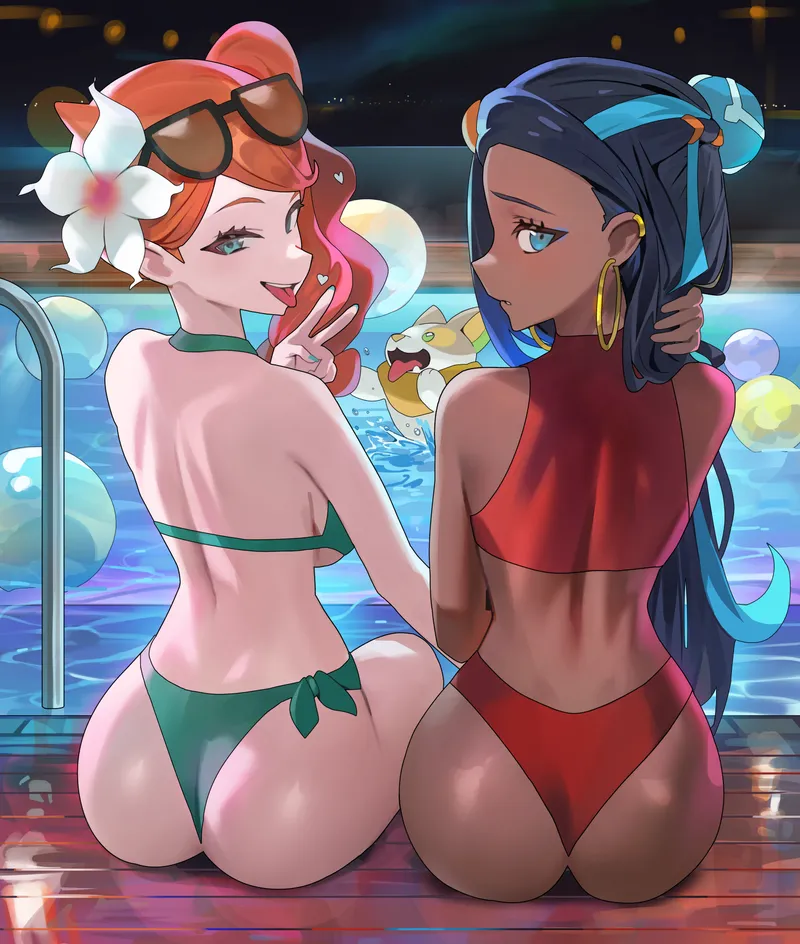 Thumbnail Sonia & Nessa in Hood | mrtecta's Swimsuit Art