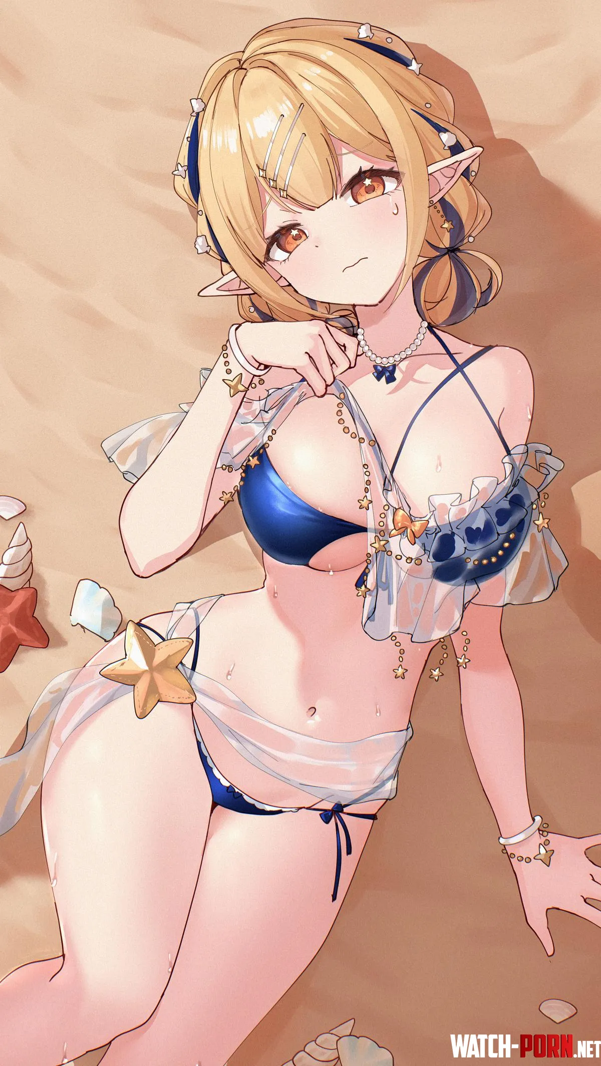 Elf wearing a fancy swimsuit [Artist's OC] by marxsander2016