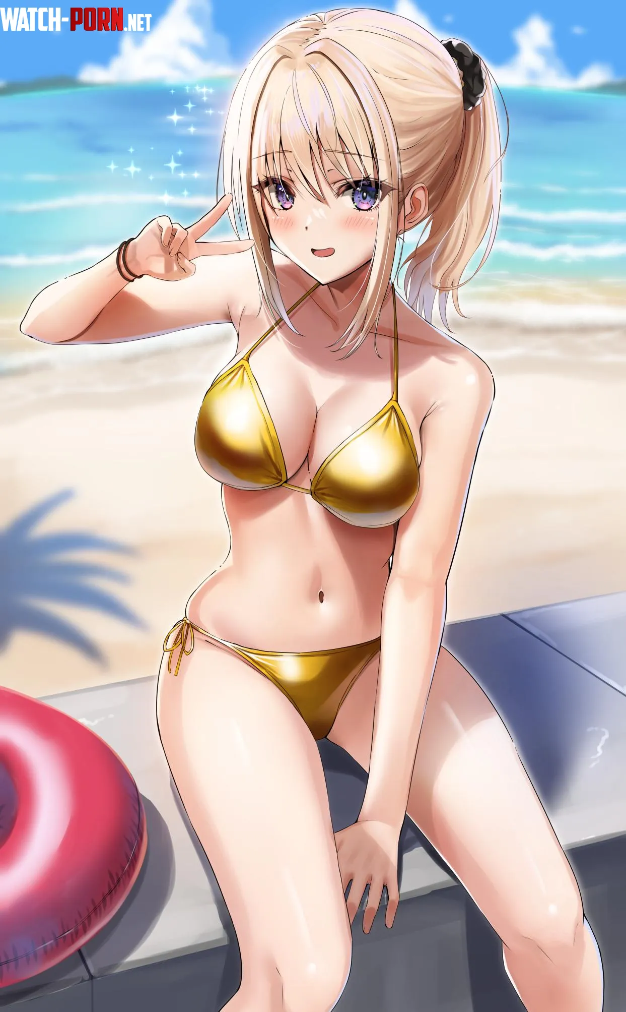 Gold Bikini Girl [Original] by A_MASSIVE_PERVERT