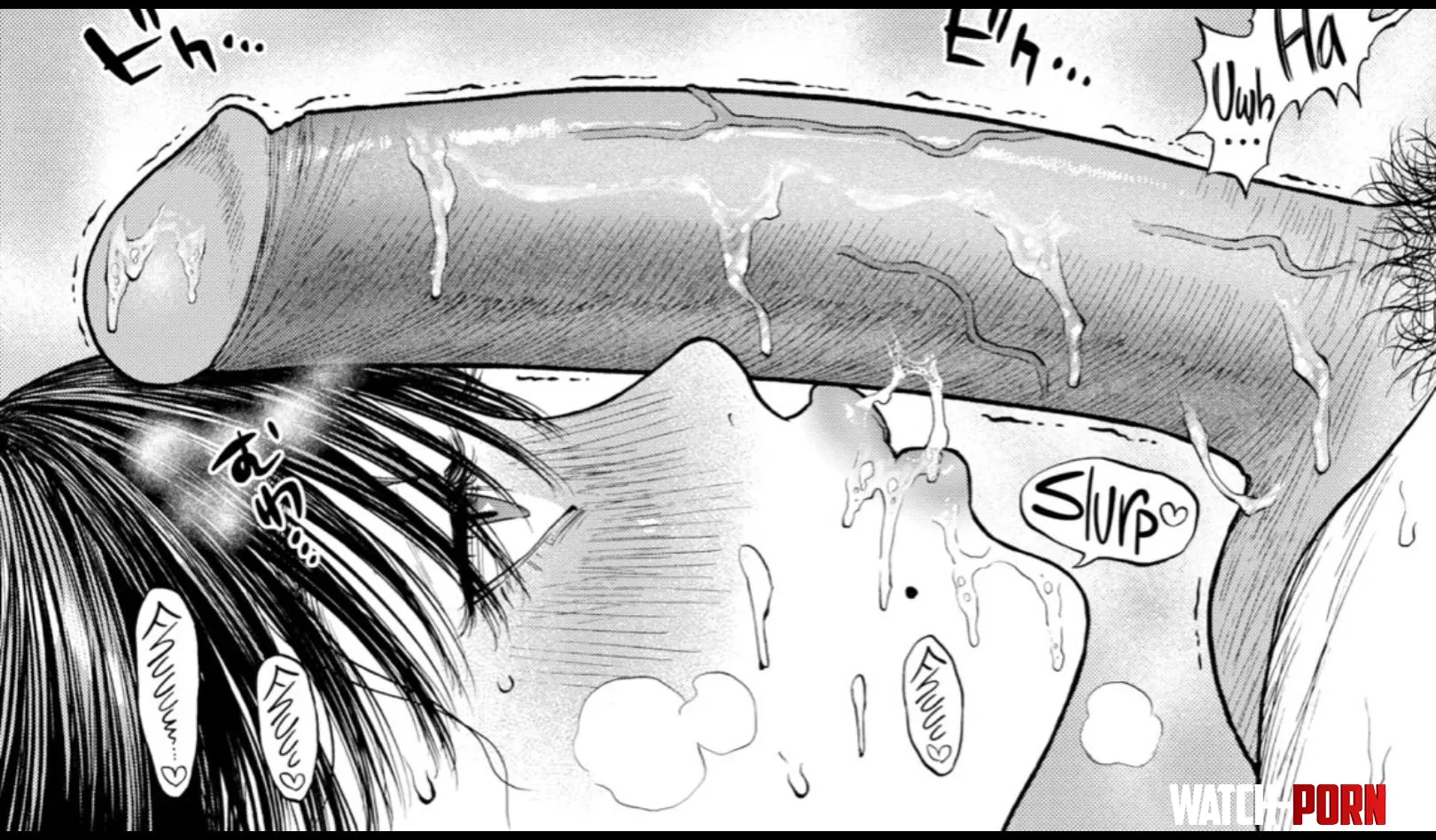 LF Mono Source: “fhuu” ,“hauwh…” ,“slurp” ,black hair ,saliva ,heavy breathing ,saliva on penis ,decensored ,uncensored  ,mole on cheek, 1boy ,1girl , blush , large penis , closeup by breakmyback21
