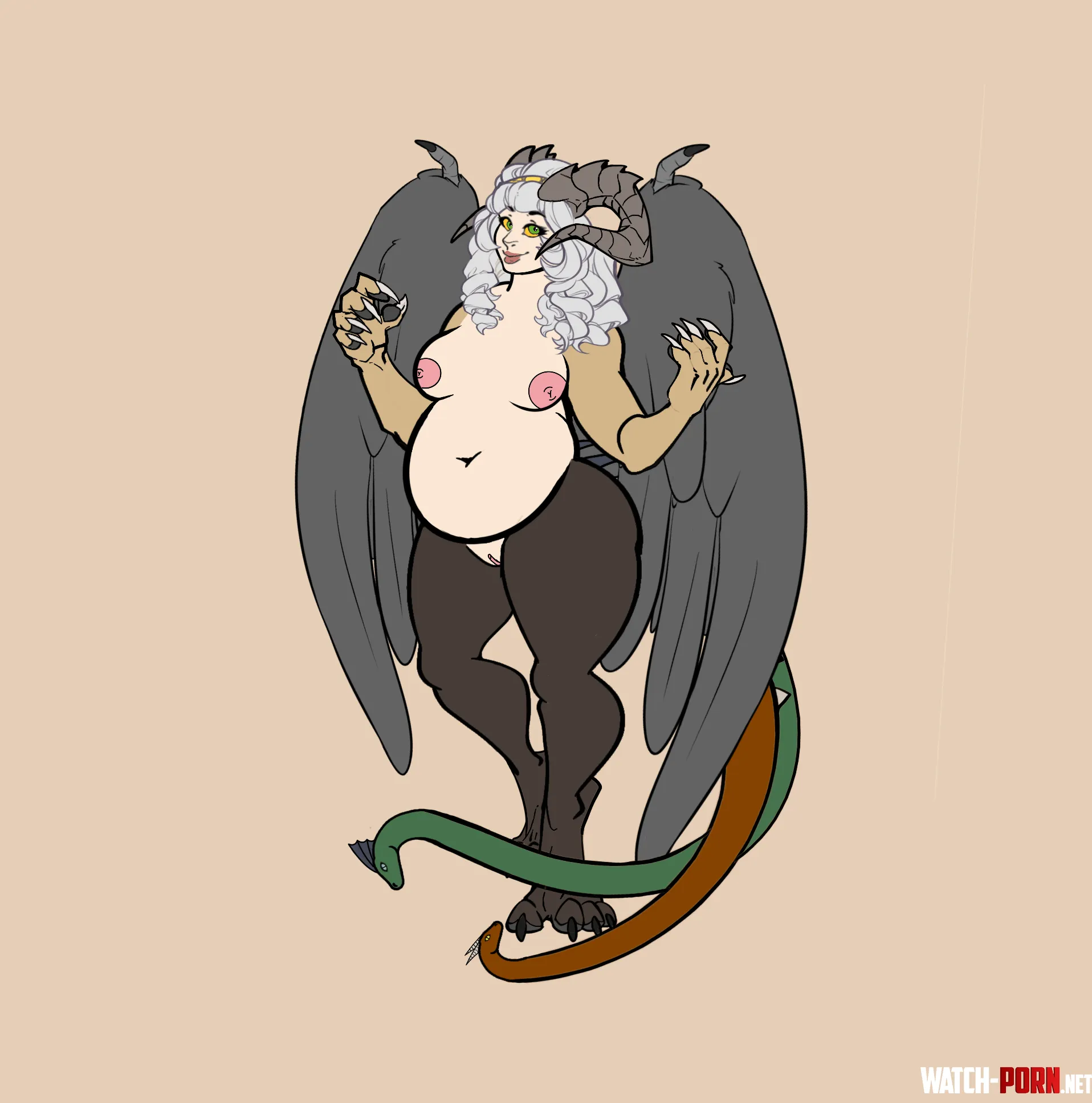 Myruna my chubby Chimera girl. What do you guys think? (OC) by dummy_dokugon