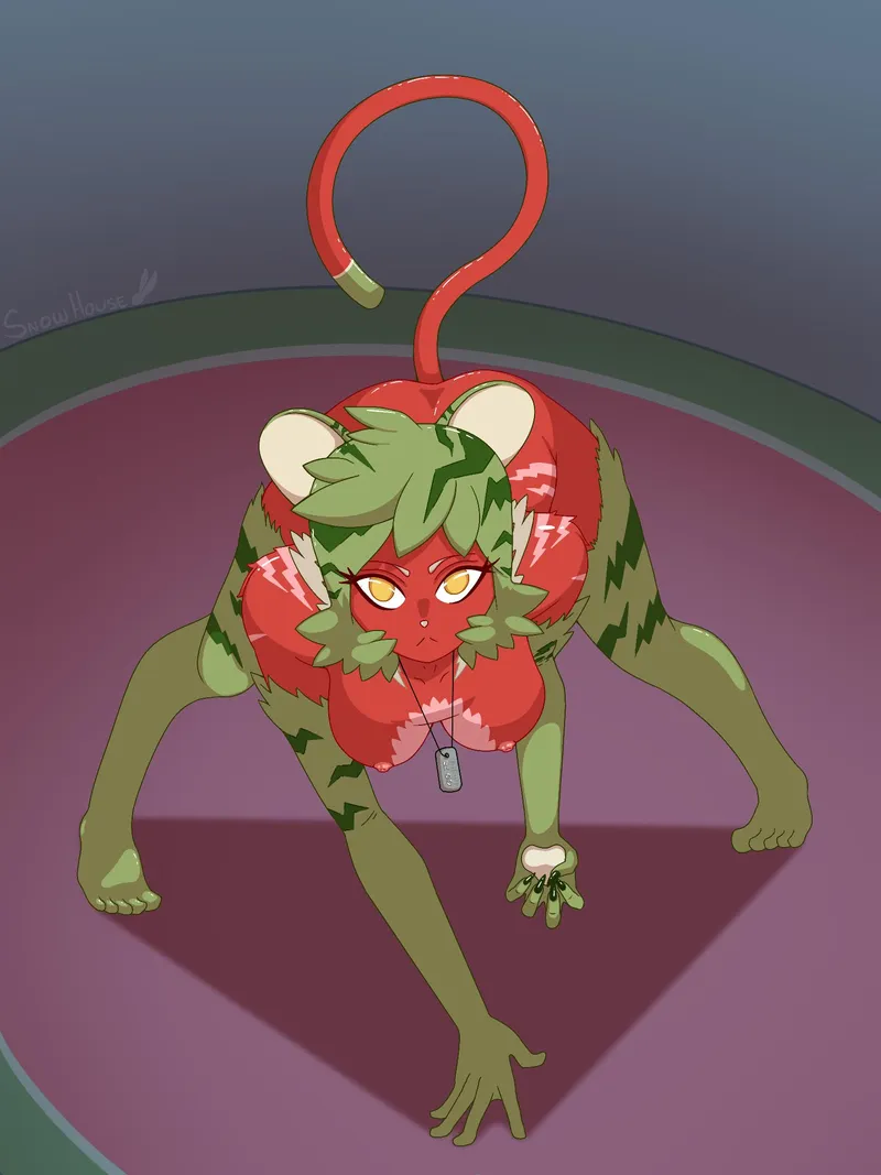 Thumbnail Discover the Watermelon Tiger (OC) by MuffytheSlampierLaya in the Nekomimi Category