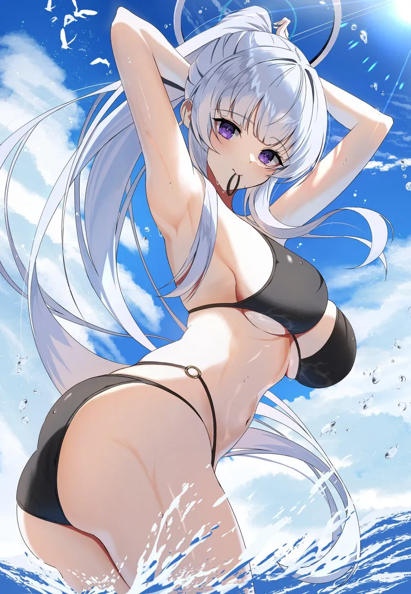 Thumbnail McKnight94 Explores Blue Archive Beauty at the Beach