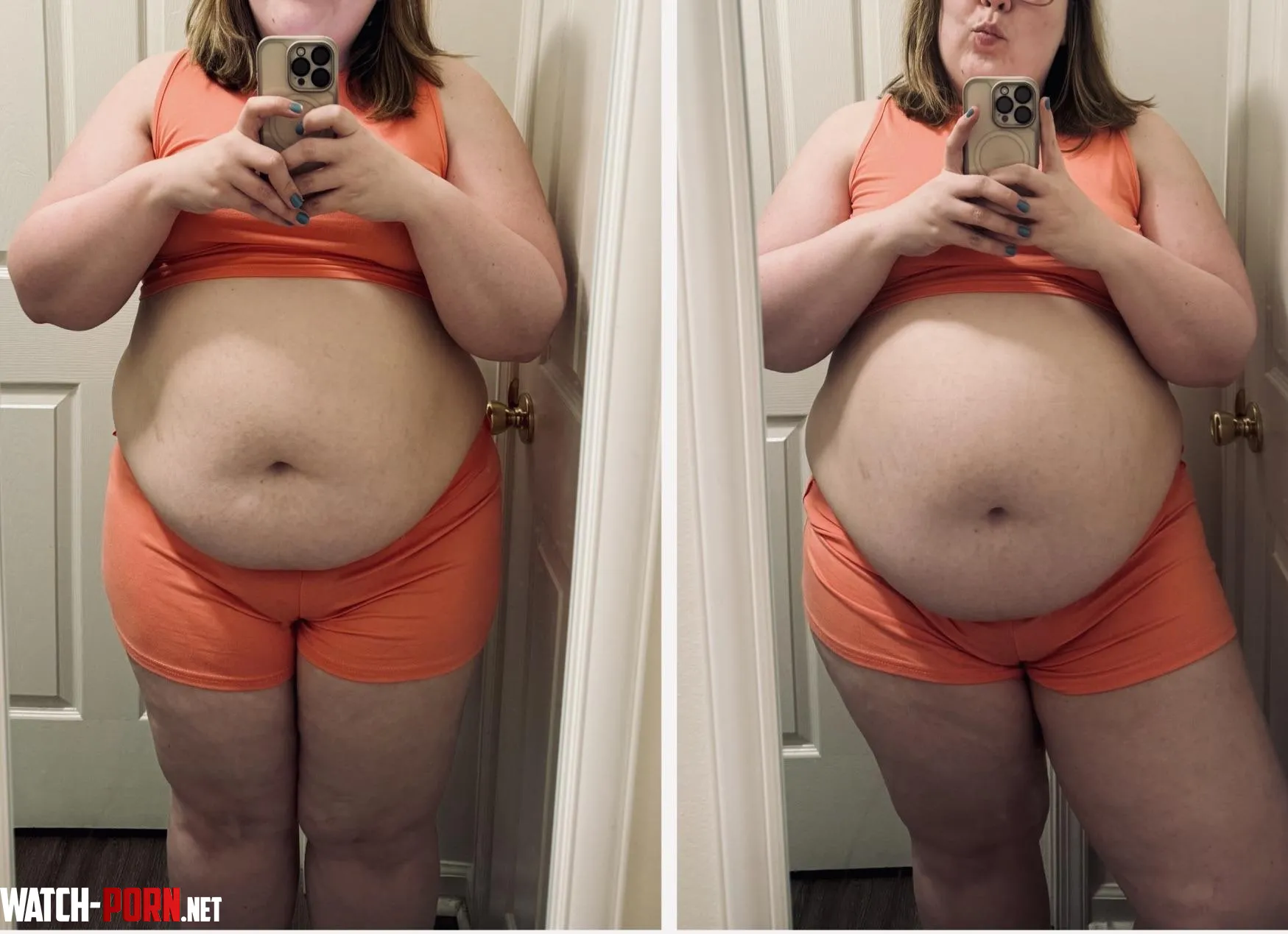 Before and after stuffing myself silly by PiggyPolly