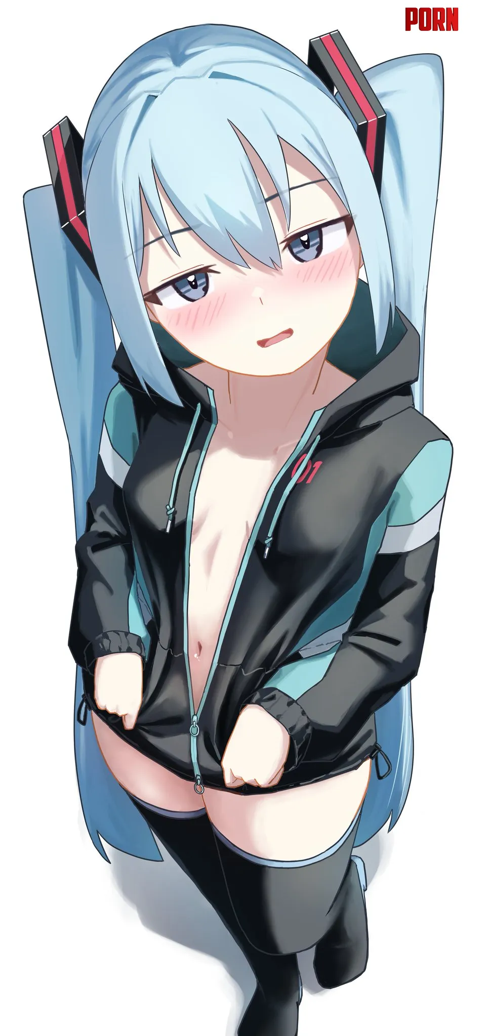 Mikus partially zipped jacket by Frogenchantress