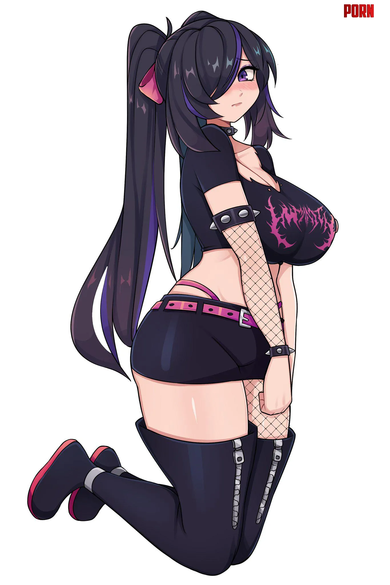 Goth girl thicc thighs [OC] by Level-Ad5048