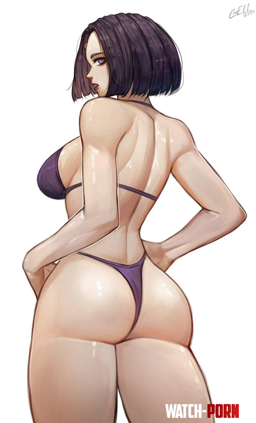 [Gelldraws] (D.C. Teen Titans) Raven In A Bikini. All characters are adults by villianrules