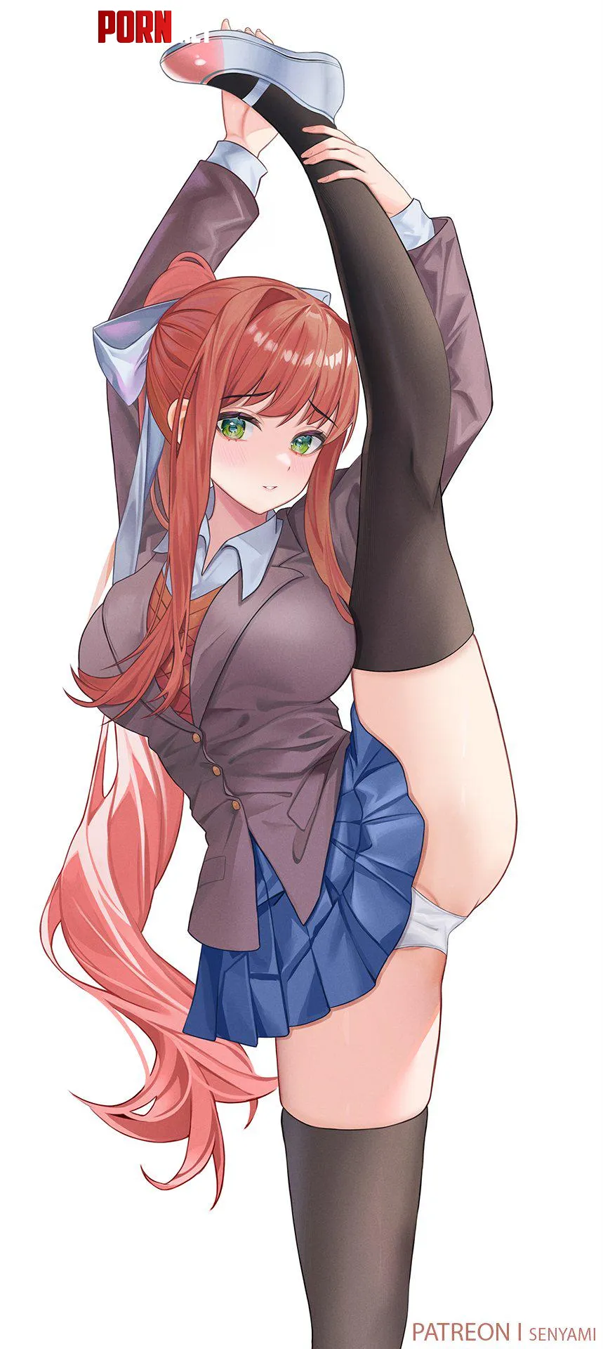 Monika Leg Stretch [Doki Doki Literature Club] by A_MASSIVE_PERVERT