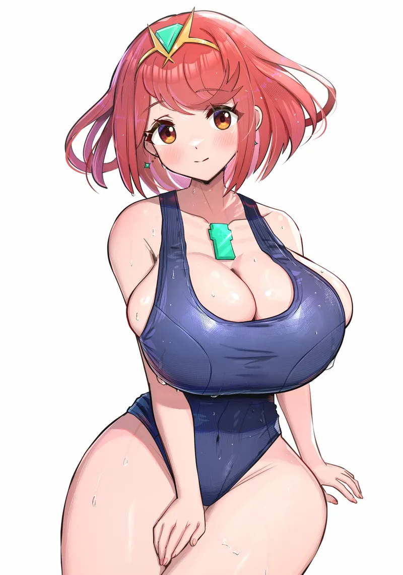 Thumbnail Pyra's Enchanting Look in a School Swimsuit from Xenoblade